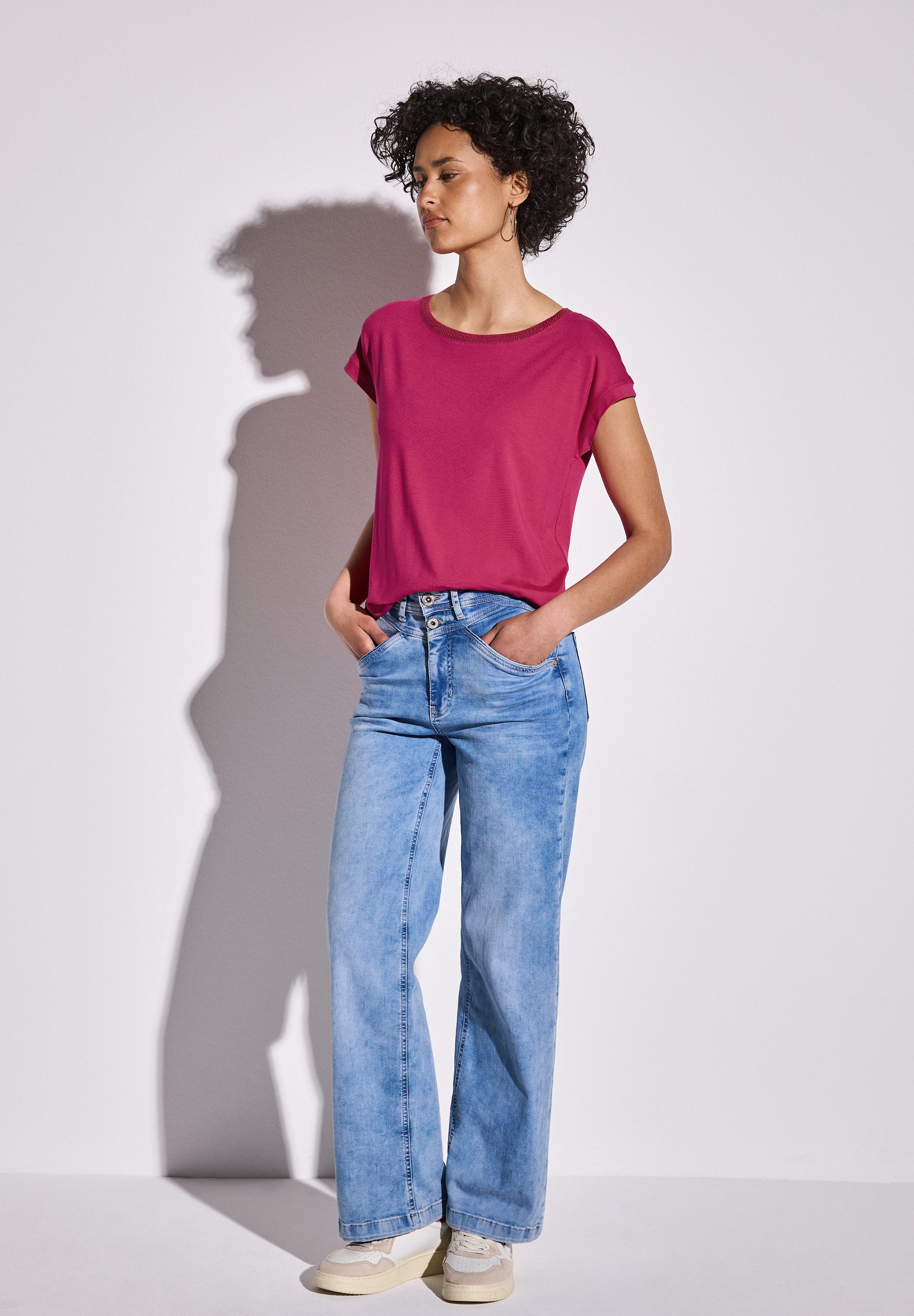 STREET ONE T-Shirt mit U-Boot-Ausschnitt