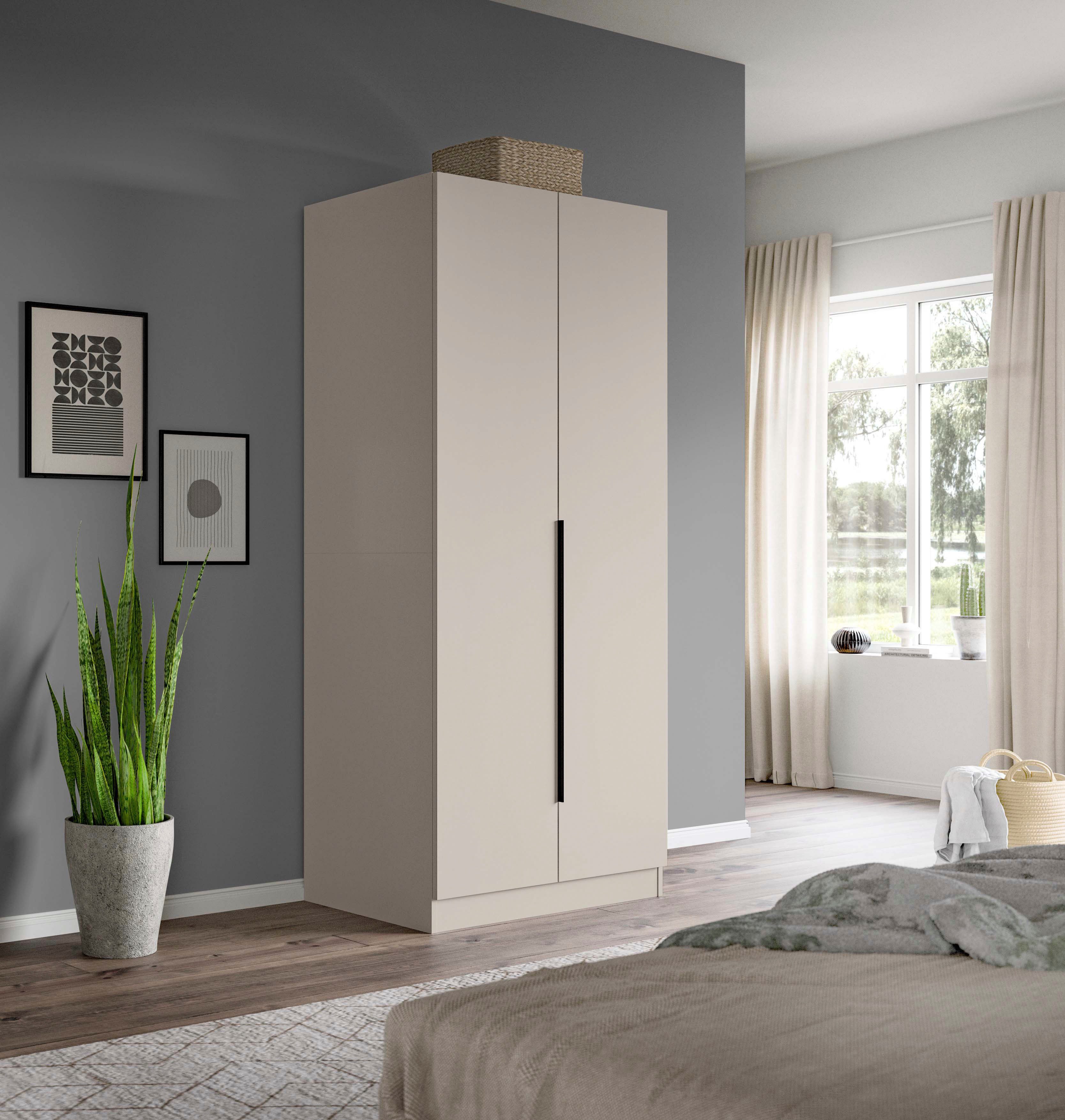 Home affaire Kleiderschrank Skarde Schlafzimmerschrank, Garderobe, Schrank (Otto Bestseller Garderobe Schlafzimmerschrank) Breite: 80 cm, kashmir, Kleiderstange