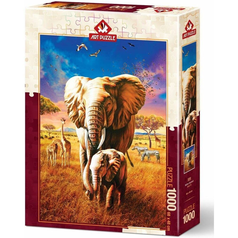ART PUZZLE Puzzle Puzzle Elefantenmutter 1000 Teile, Puzzleteile
