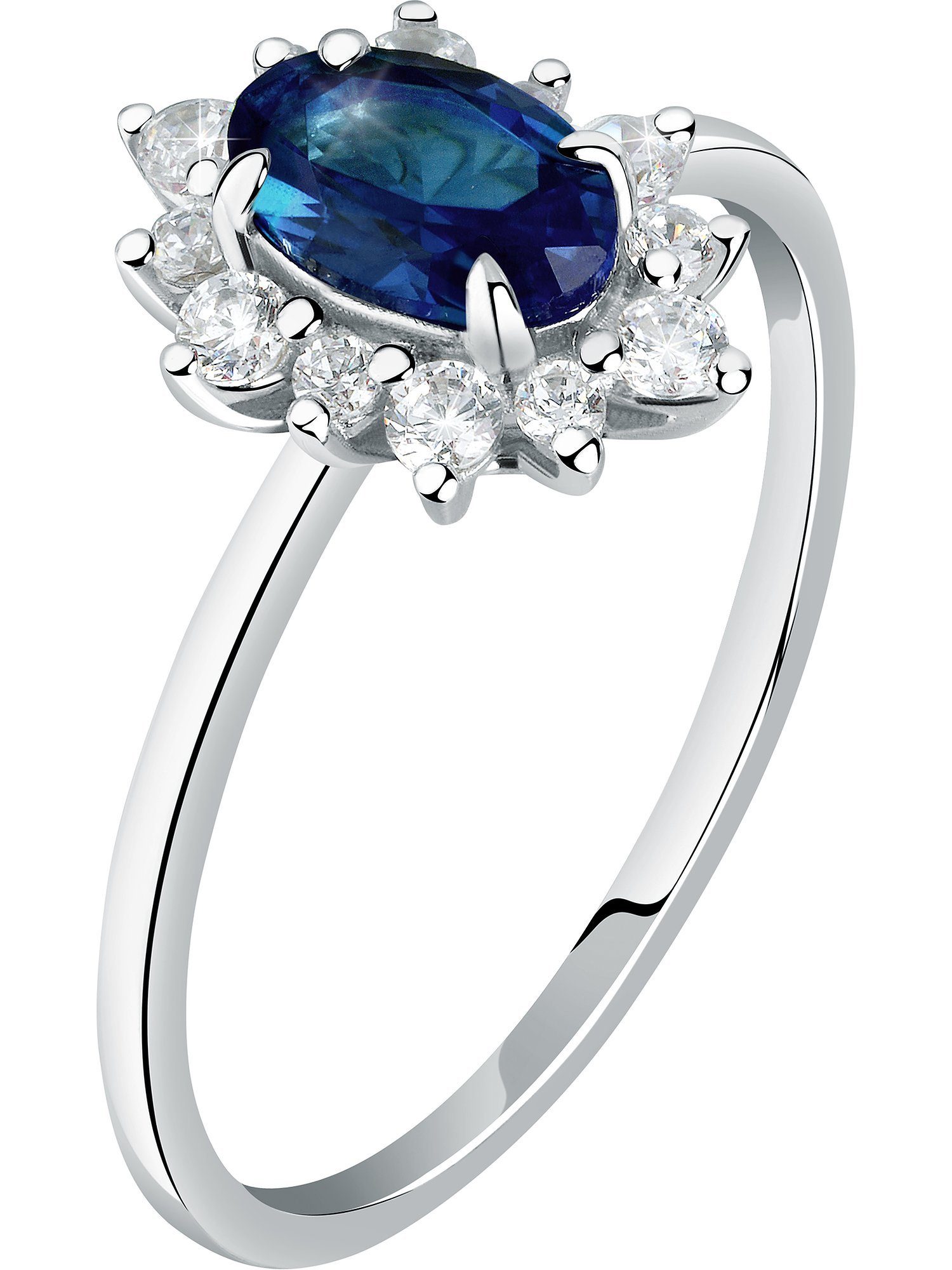 Live Diamond Diamantring, Saphir (synthetisch), Lab Grown