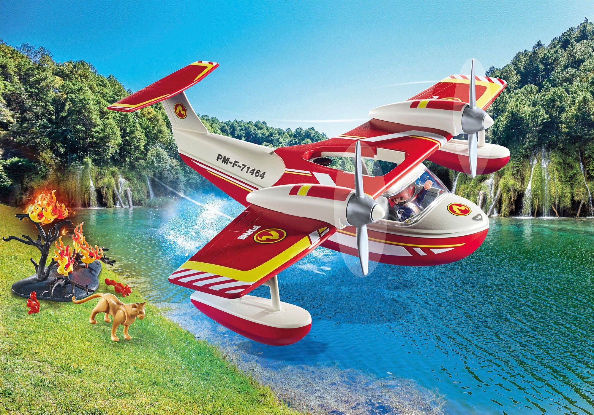 Playmobil® Feuerwehrflugzeug mit Löschfunktion (71463), Action Heroes Konstruktions-Spielset, (34 St), Made in Europe – Bild 5 von 5