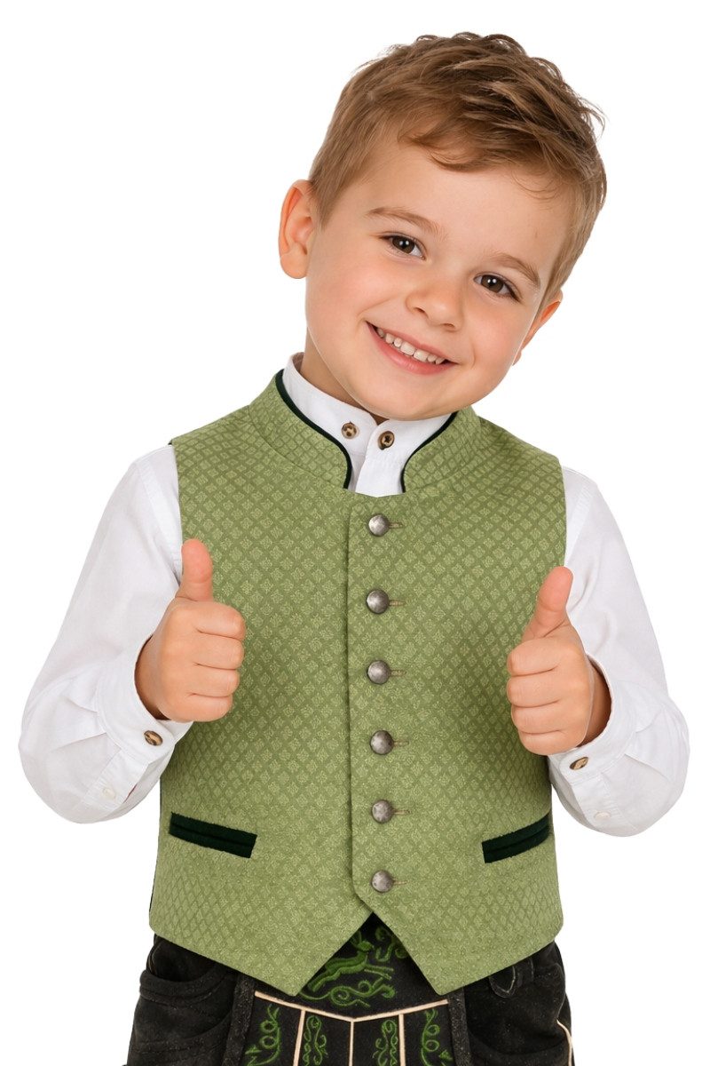 Isar-Trachten Trachtenjacke Kinderweste - CARY - schilf