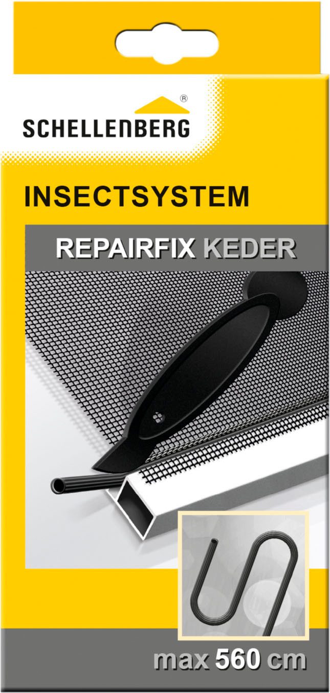 SCHELLENBERG Reparatur-Set Fliegengitter Reparatur-Keder für Fenster und Türen, Kedergummi inkl. Kederwerkzeug, 5,6 m