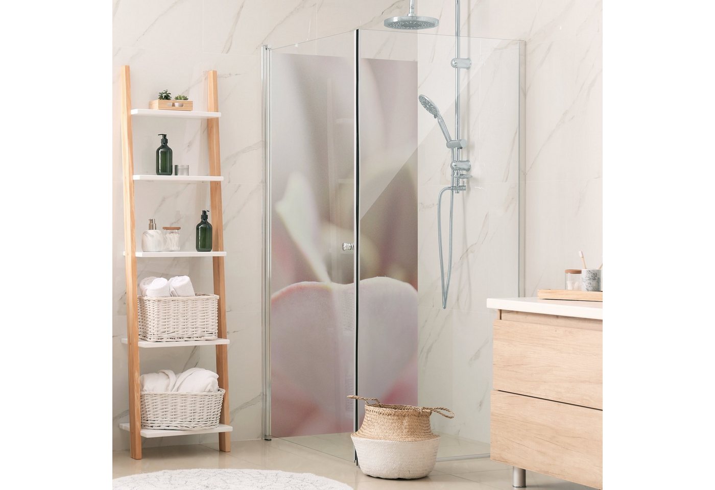 Thumbnail - Bilderdepot24 Badrückwand Fotografie rosa Duschrückwand ohne Bohren Dusche, (Hartfolie matt » Selbstklebend SMART 0,35 m...