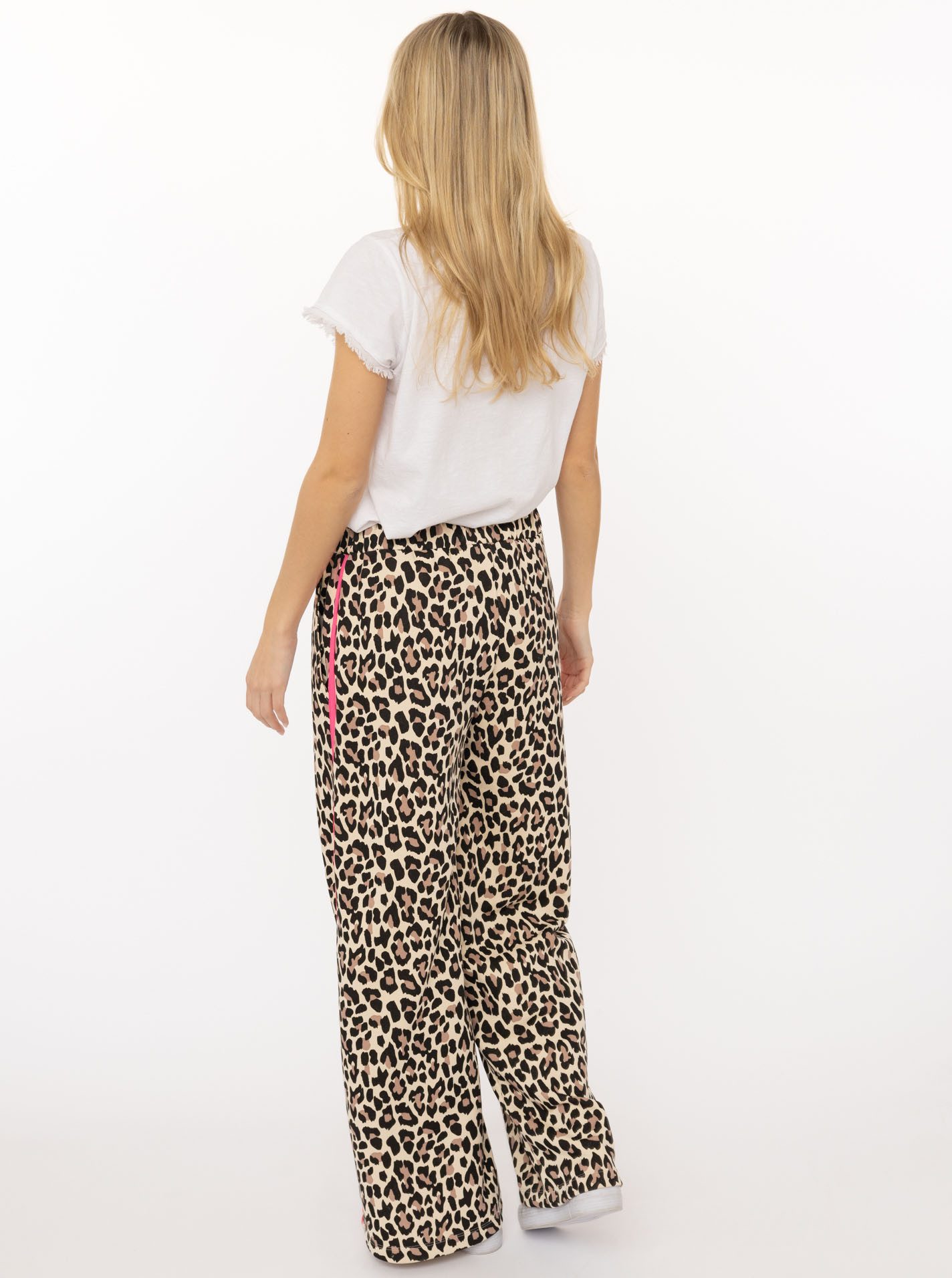 Zwillingsherz Sweathose "Leo" Leo Muster, pinker Streifen an der Seite, Eingriffstaschen