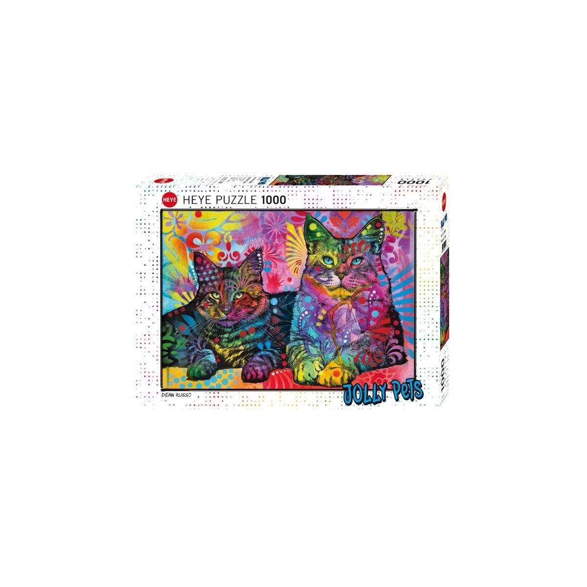 HEYE Puzzle 298647 - Zwei ergebene Katzen - Jolly Pets, 1000 Teile,..., 1000 Puzzleteile