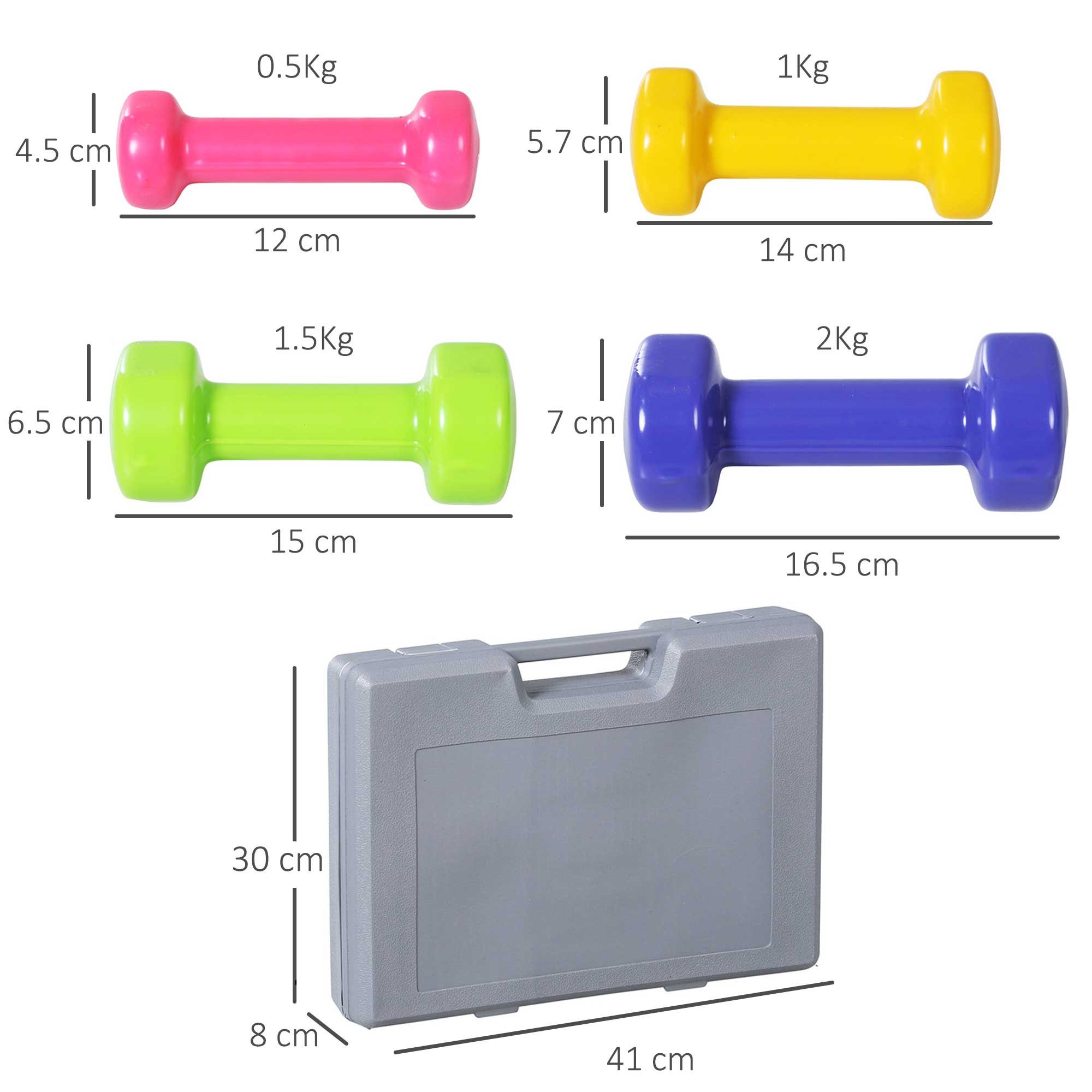 Fine Life Pro Kurzhantel Hantelset Kurzhantel Set mit Koffer, (4 Hantelpaare (0,5 kg, 1 kg, 1,5 kg, 2 kg), – tragbar für Zuhause und Fitnessstudio, Eisen-Kunststoff-Mischung