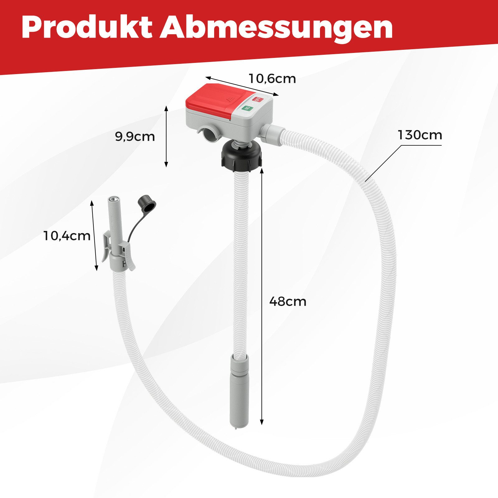 COSTWAY Ölabsaugpumpe, Kraftstoff Umfüllpumpe 3,2 GPM, 3 Größen-Adapter