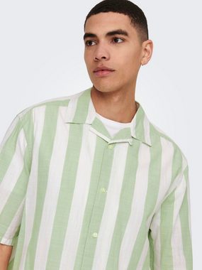 ONLY & SONS Kurzarmhemd ONSTES RLX CTN SLUB STRIPE SS SHIRT