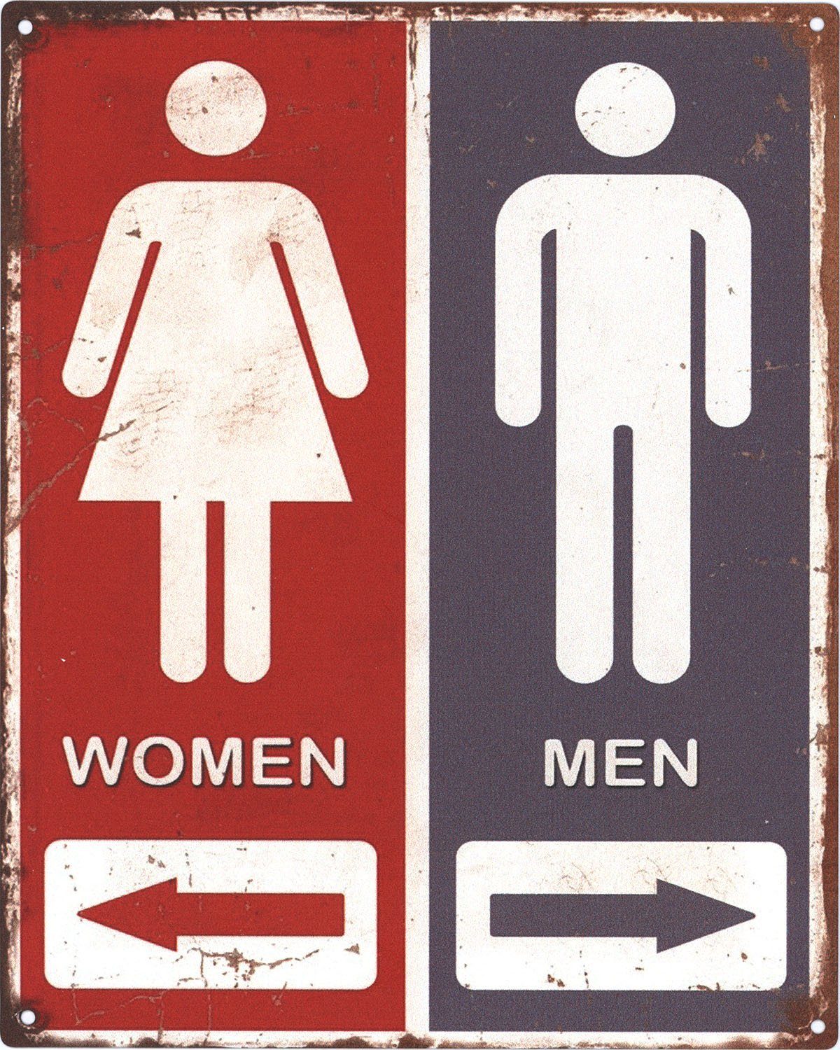 Metallschild Blechschild Toilette Women Men