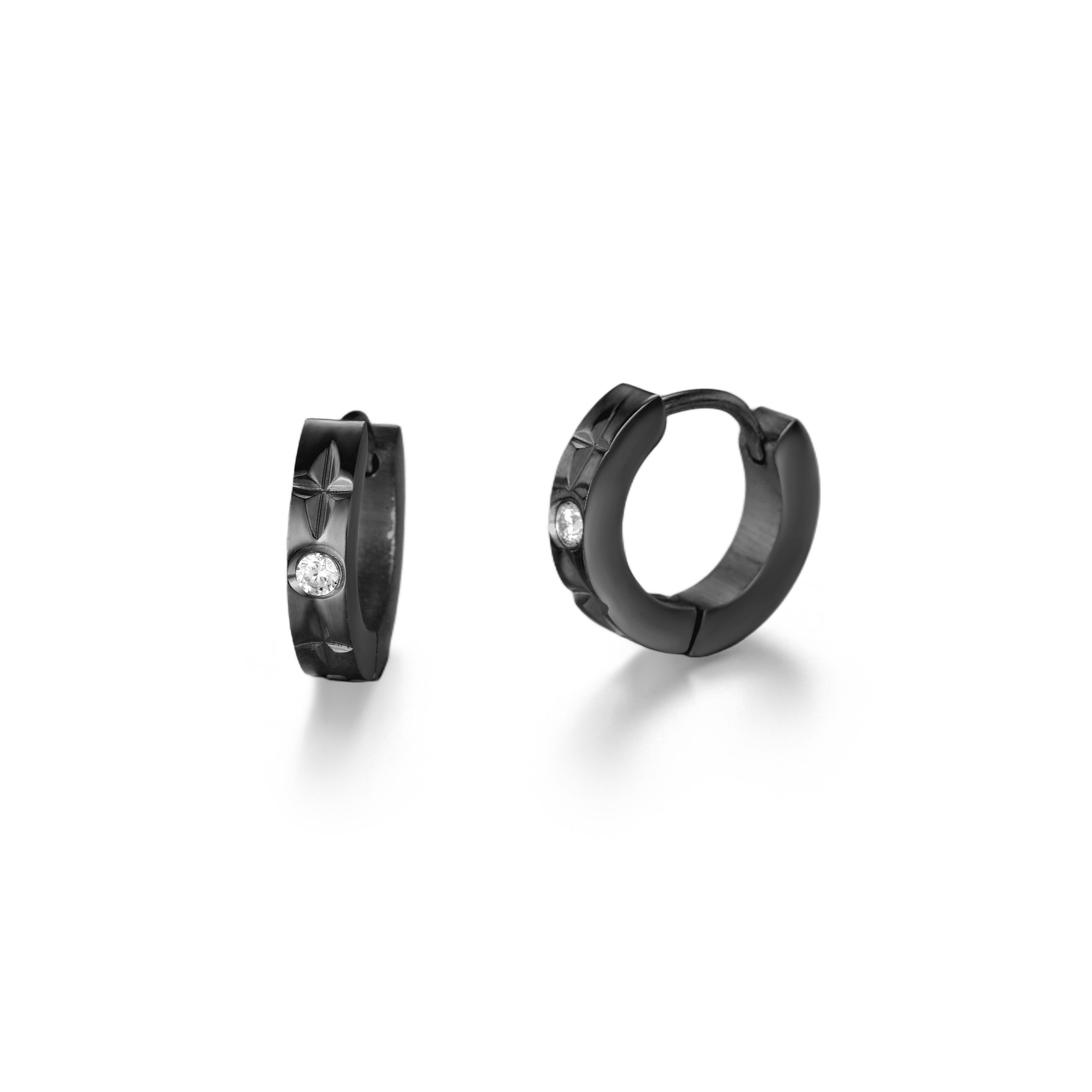Firetti Paar Creolen Schmuck Geschenk Edelstahl Ohrschmuck Ohrringe Classic, mit Zirkonia (synth)