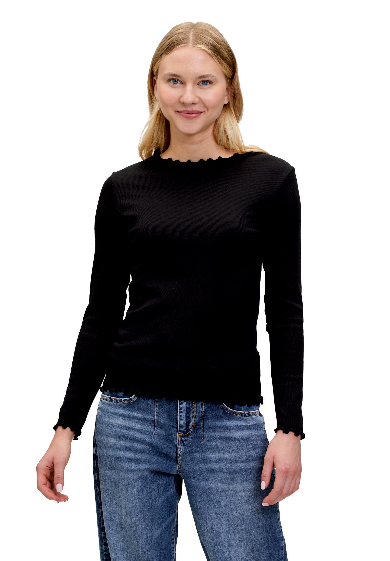 Cartoon Kurzarmshirt Damen mit Kragen (1-tlg)
