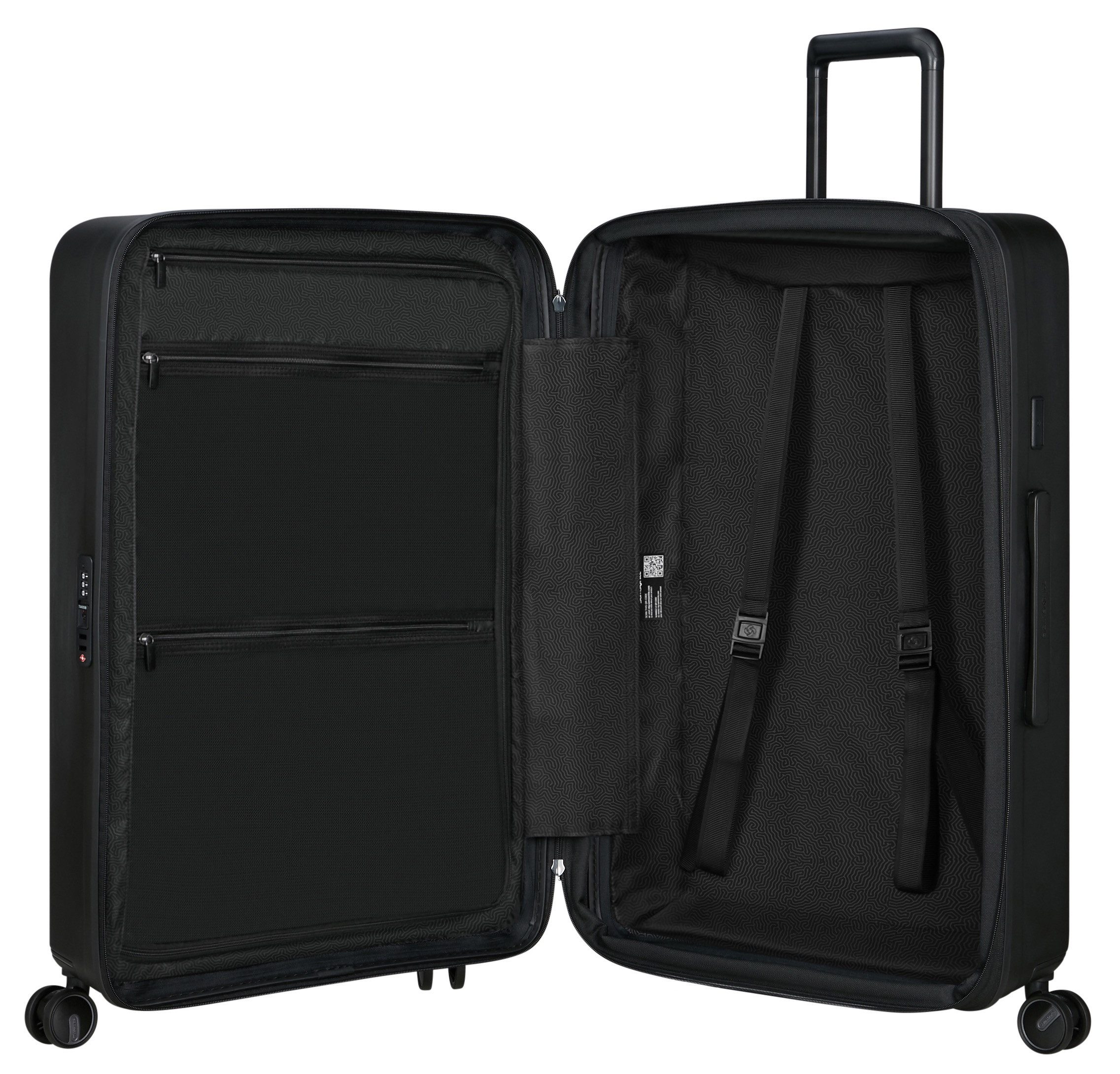 Samsonite Hartschalen-Trolley RESTACKD, verschiedene Größen und Farben, 4 Rollen, Reisekoffer mit TSA Schloss Volumenerweiterung Packtaschen