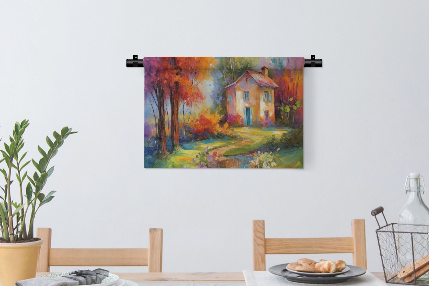 MuchoWow Kleid, Schlafzimmer, Wanddekoobjekt Farbenfroh Wohnzimmer, - Landschaft - Wanddeko für Kinderzimmer Kunst, Ölgemälde - Wandbehang,