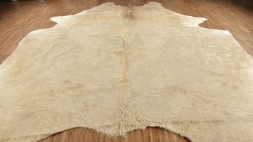 Fellteppich Kuhfell Teppich Beige Champagner Rinderfell 210 x 180 cm, KUHFELL online & NOMAD
