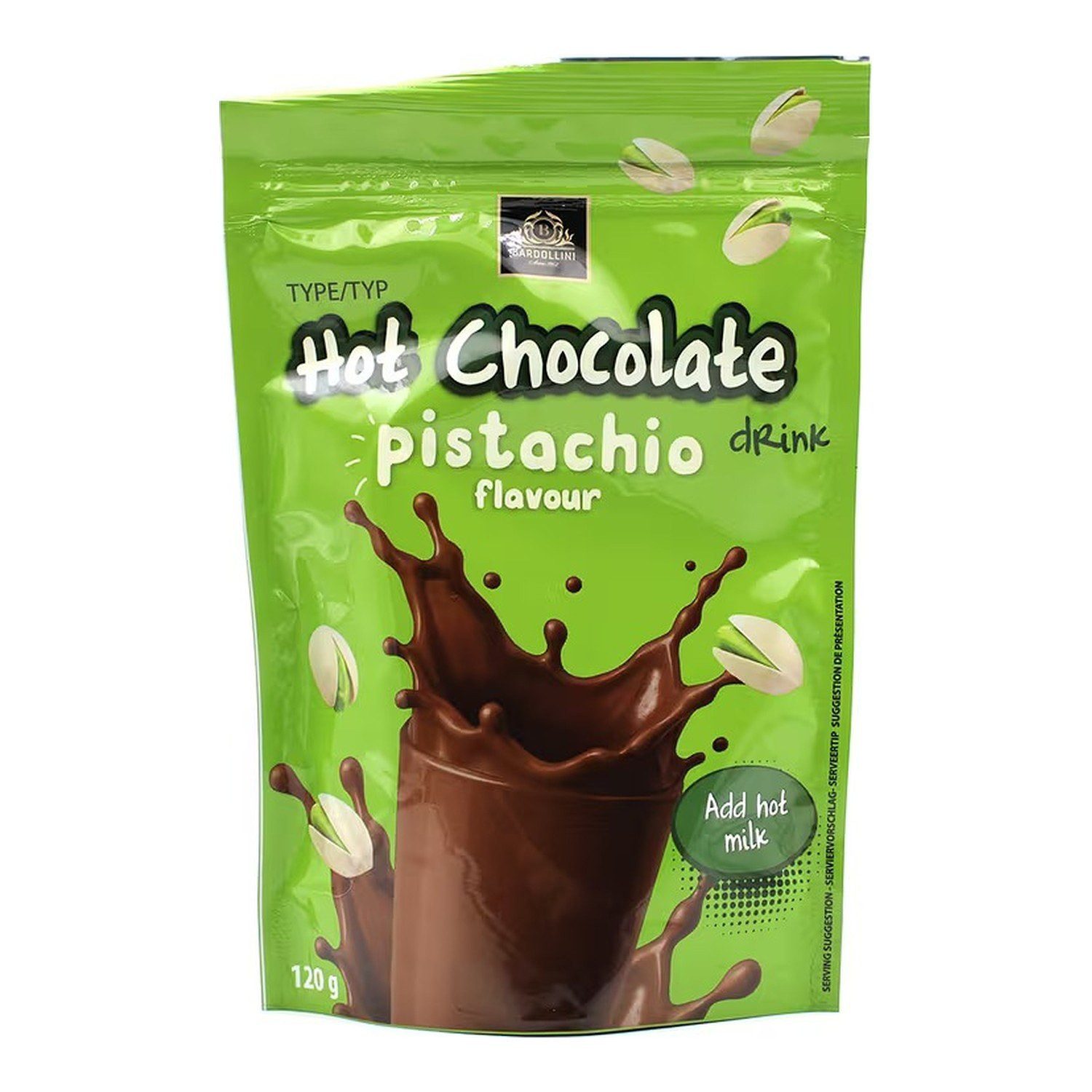 Bardollini Kakao, 1 x 120 g, Hot Chocolate Pistachio Flavour Niederlande