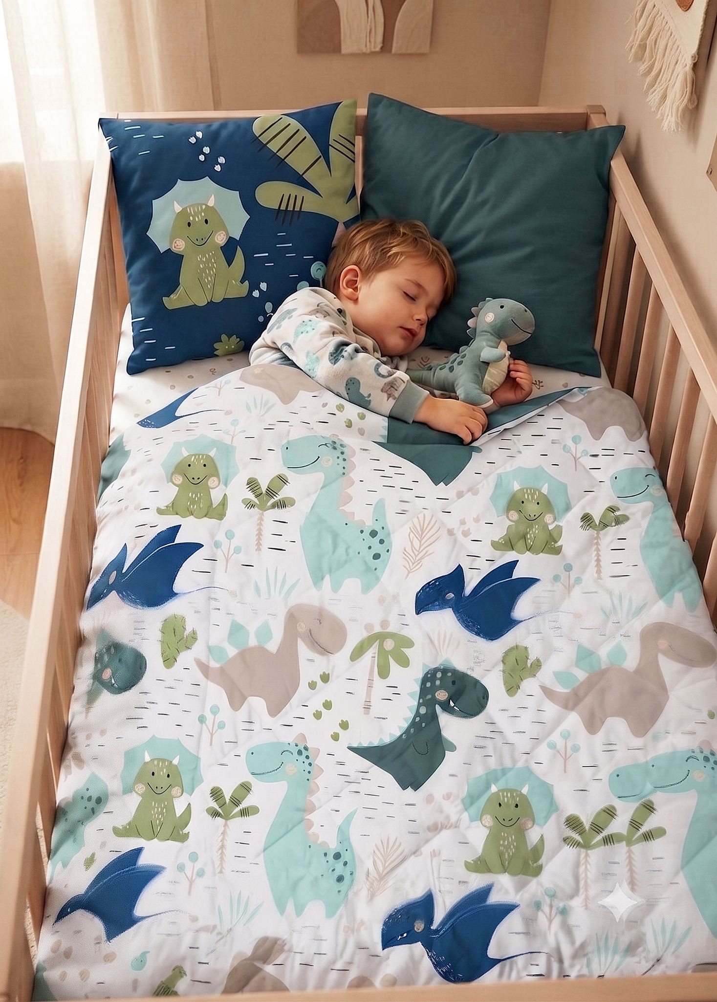 Kinderdecke Waschbare Kinder Wende Bettdecke 135x200cm Kissenbezug 80x80cm, JACK, All-in-One, kein separates Beziehen mehr nötig