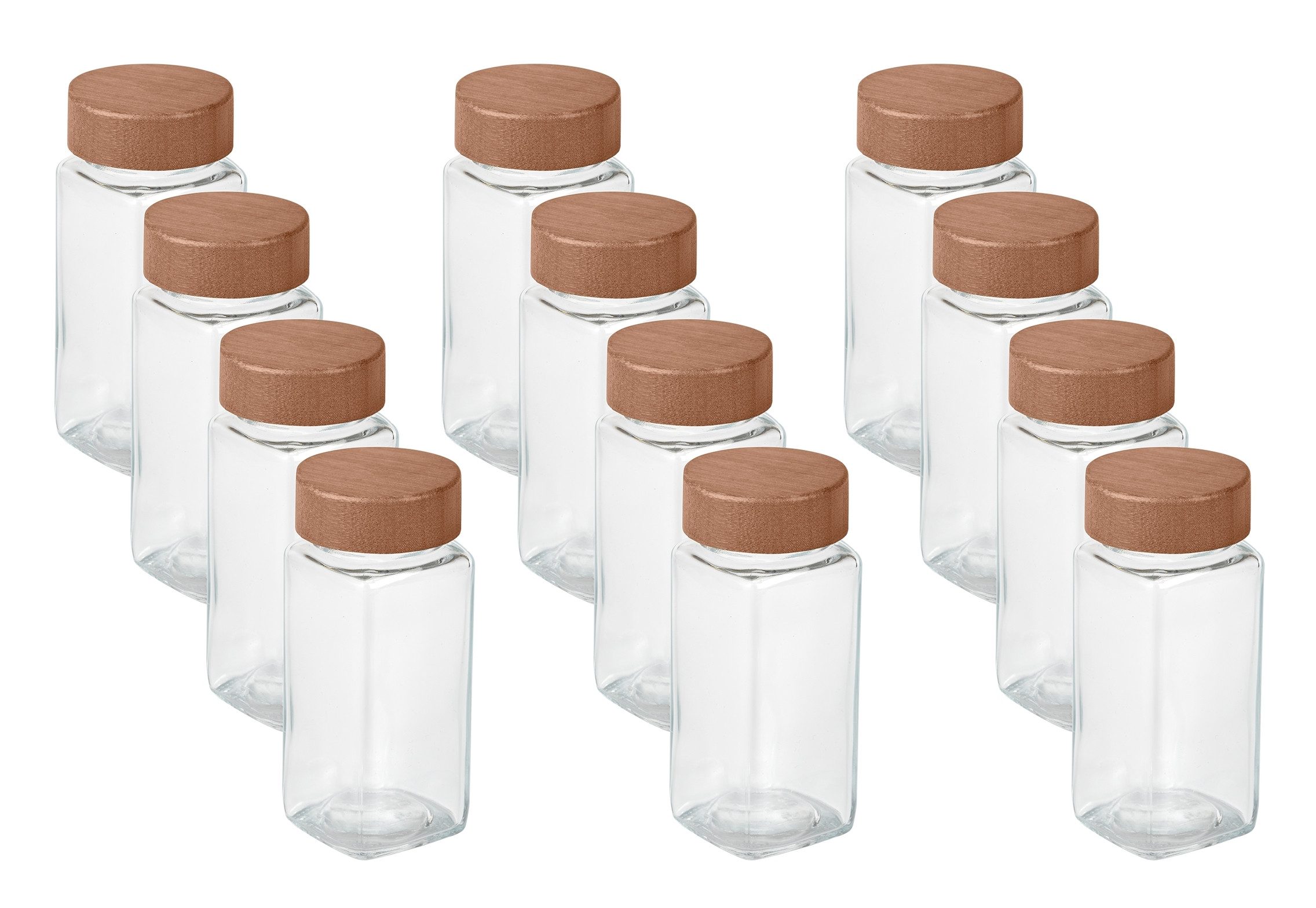 WENKO Gewürzstreuer Modell Anni, (Set, 12-tlg), FSC-zertifizierter Bambusdeckel