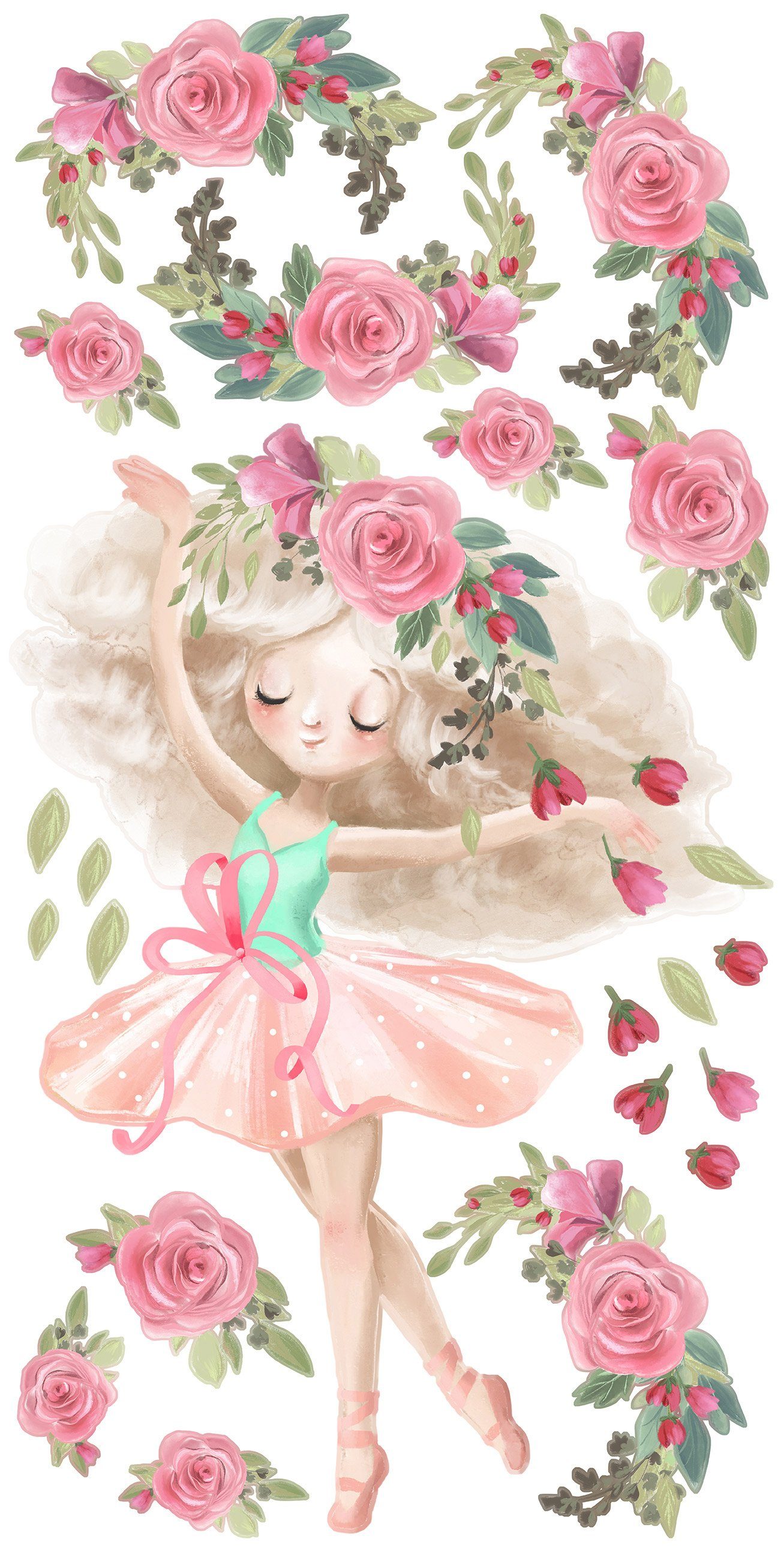 Wallarena Wandtattoo Kinderzimmer Mädchen Kinder Ballerina günstig online kaufen