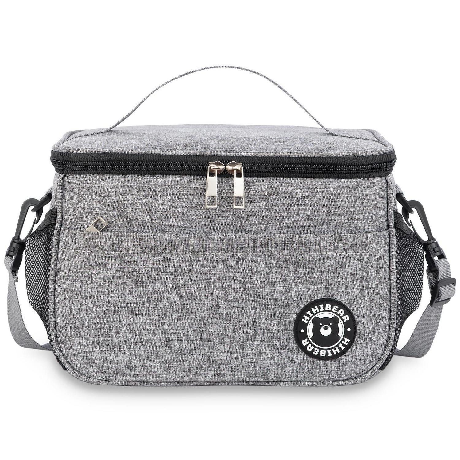Kühltasche Kühltasche Lunchtasche Isoliert Faltbar Grau 6.4L (25cm x 16cm x 17cm)