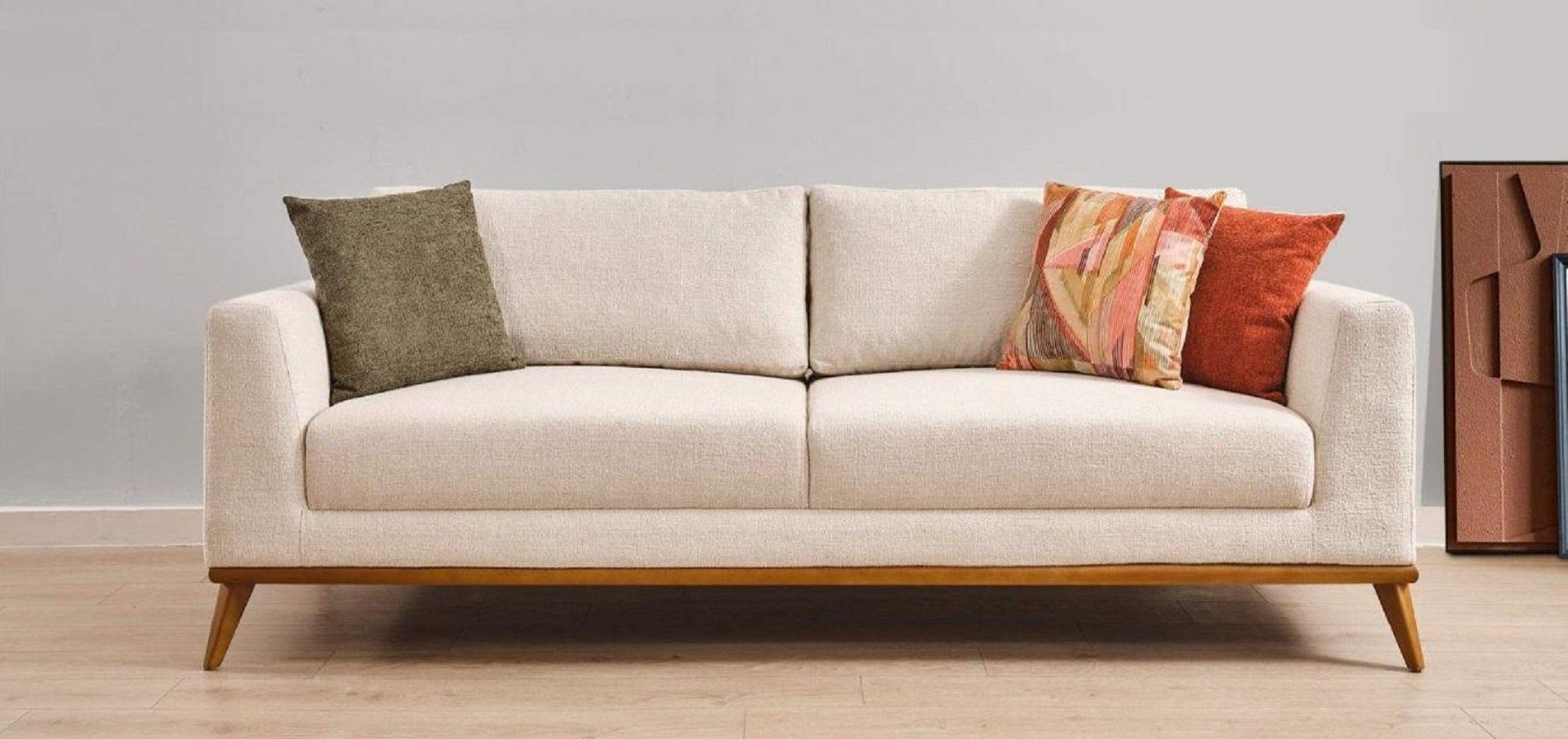JVmoebel 3-Sitzer Stilvoll Sofa 3 Sitzer Design Möbel Wohnzimmer Luxus Sofas 223cm, 1 Teile, Made in Europe