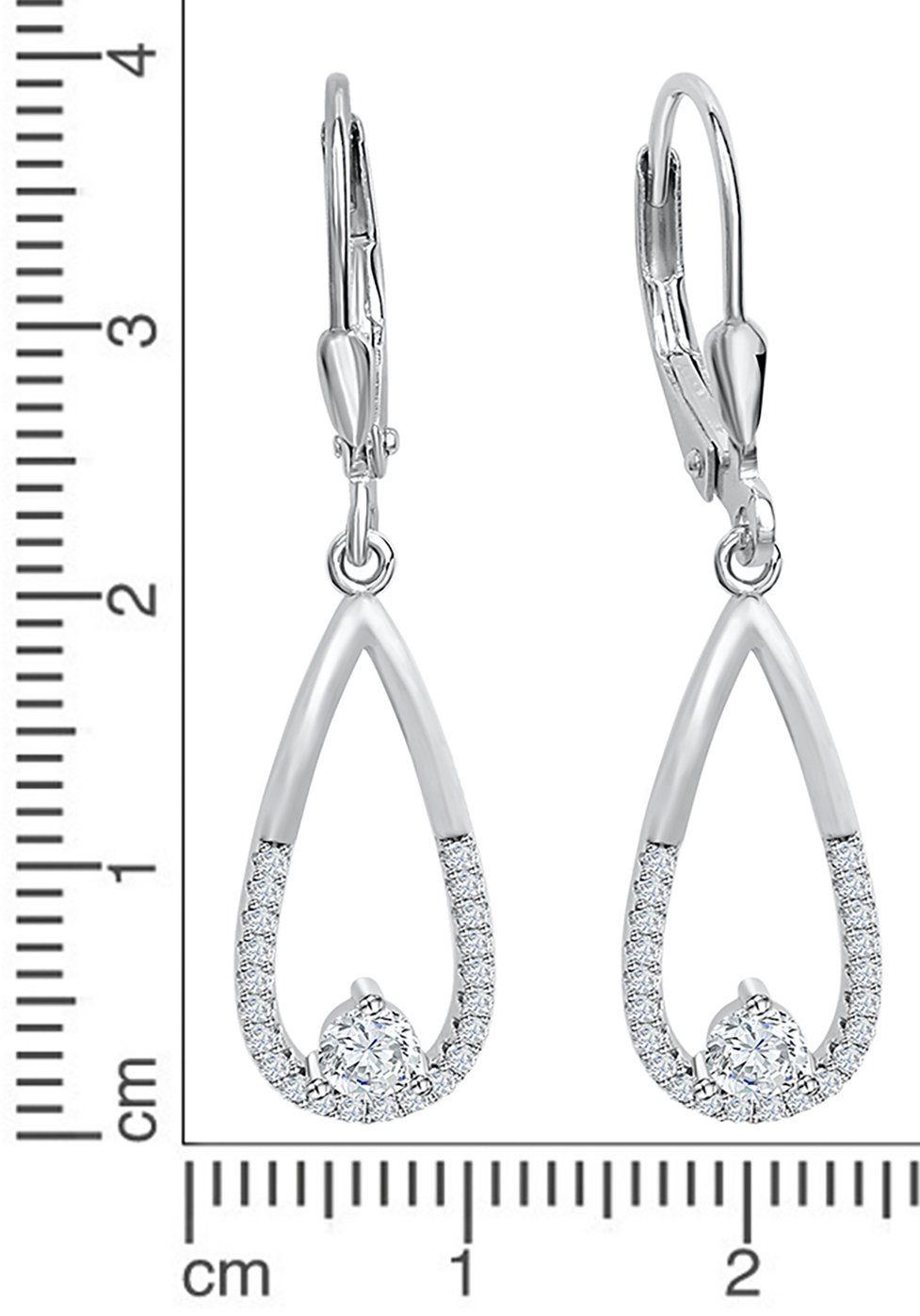 Firetti Paar Ohrhänger Schmuck Geschenk Silber 925 Ohrschmuck Patentbrisur Tropfen, mit Zirkonia (synth)
