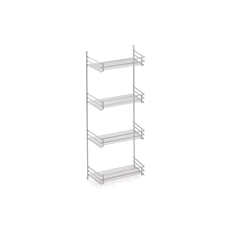 Naber Mülleimer Besenschrank-Regal, silberfarben