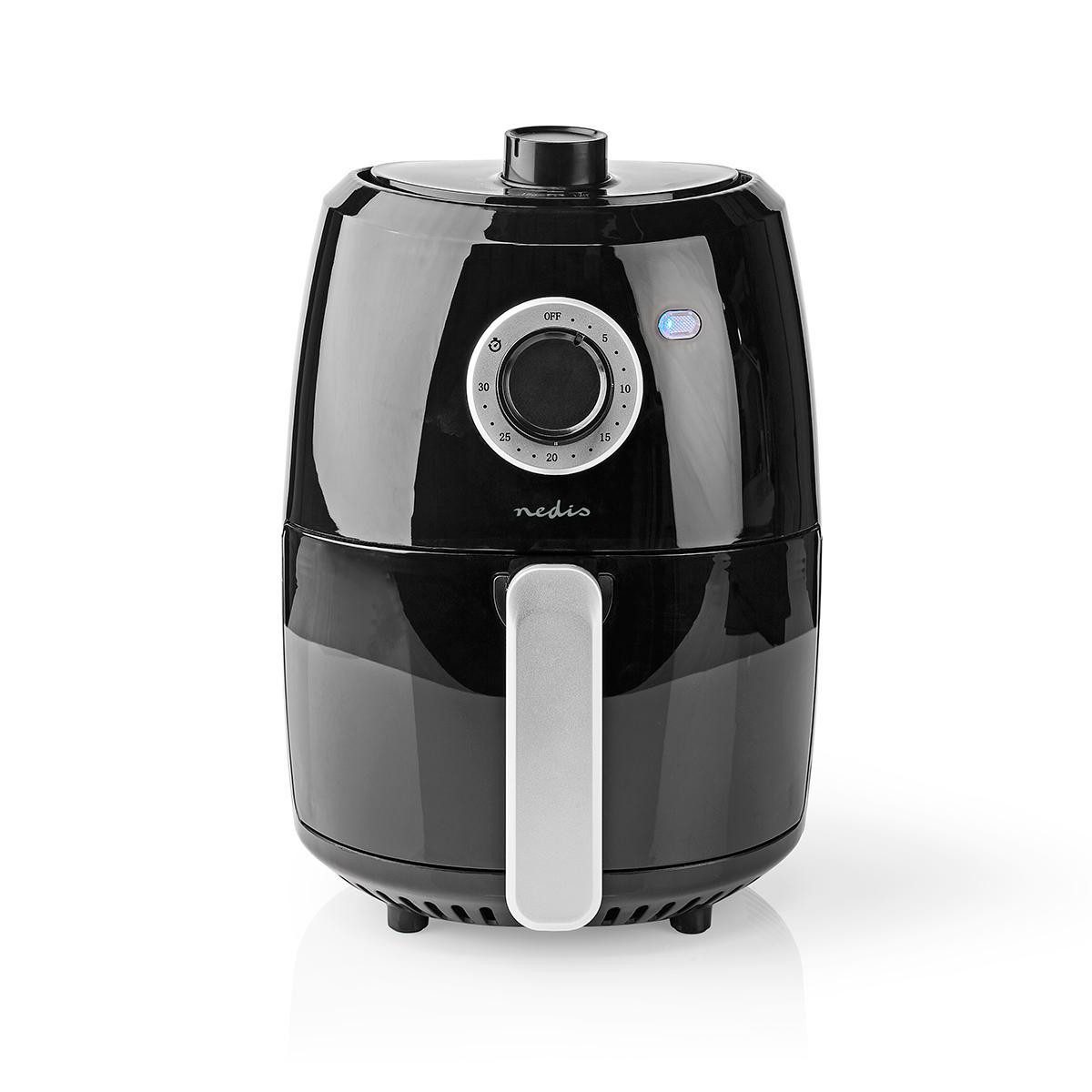 Nedis Heißluftfritteuse KAAF120FBK, 1000 W, familienküche, heißluftfritteuse 2,4l, bis 90 prozent weniger fett