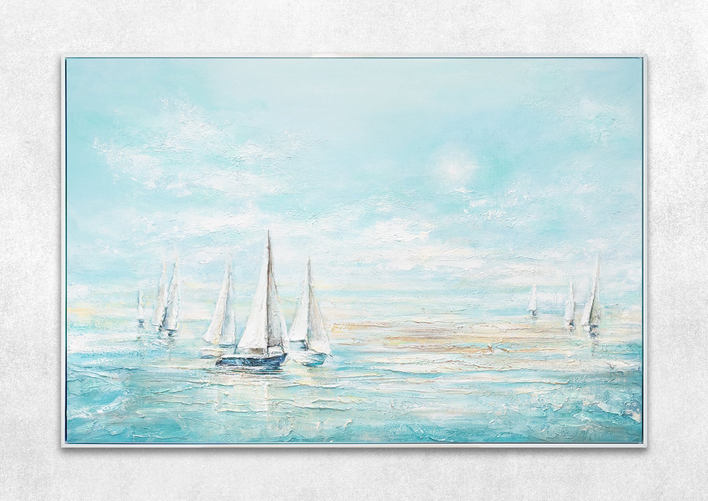YS-Art Gemälde Meeresblau, Landschaft, Blau Hellblau günstig online kaufen