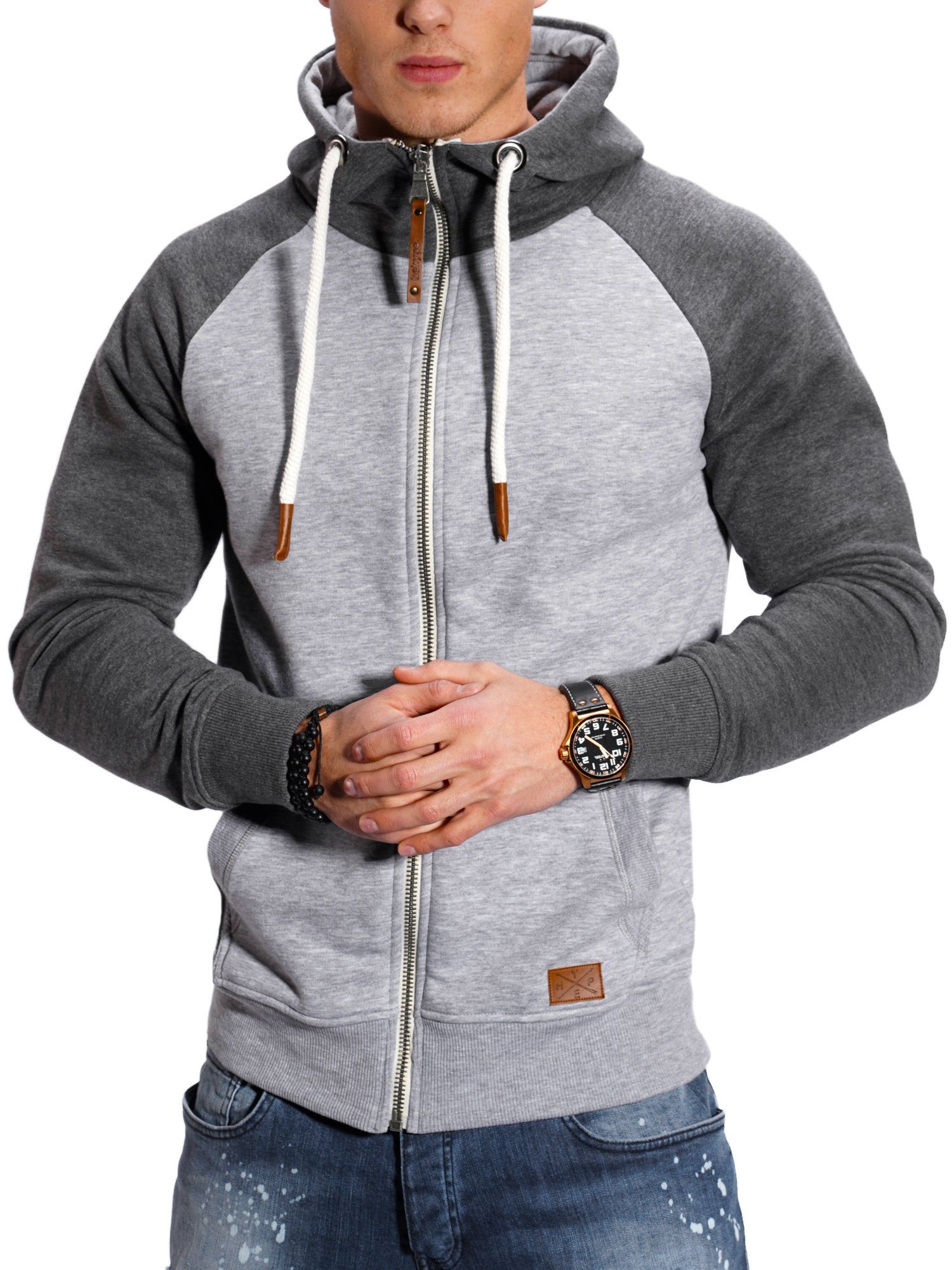 RAGLAN behype Raglan-Ärmeln mit grau Sweatjacke