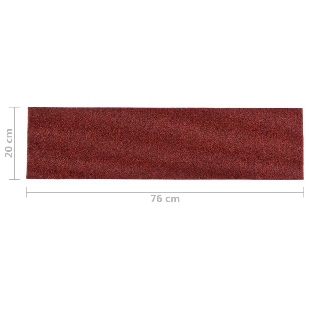 Stufenmatte Selbstklebende Treppenmatten 15 mm 76x20 Rechteckig 20 Höhe: cm Stk Rot, vidaXL