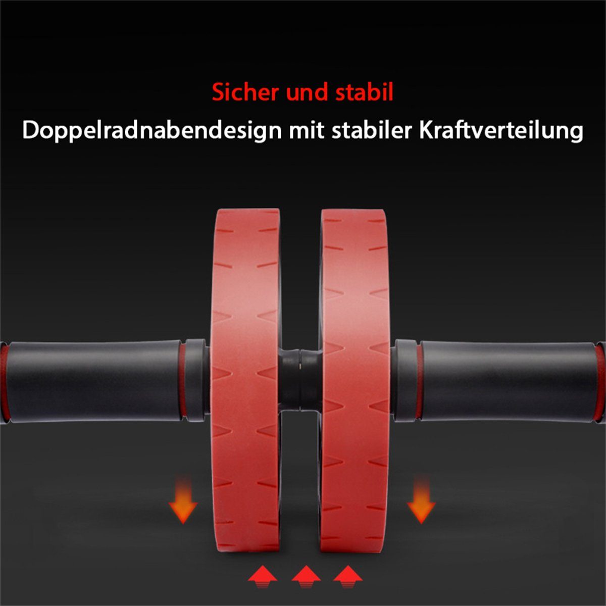 TUABUR Bauchrad Haushaltsrad Rot Bauchmuskelrad, und Doppelrädriges Geräuschloses Bauchtrainer