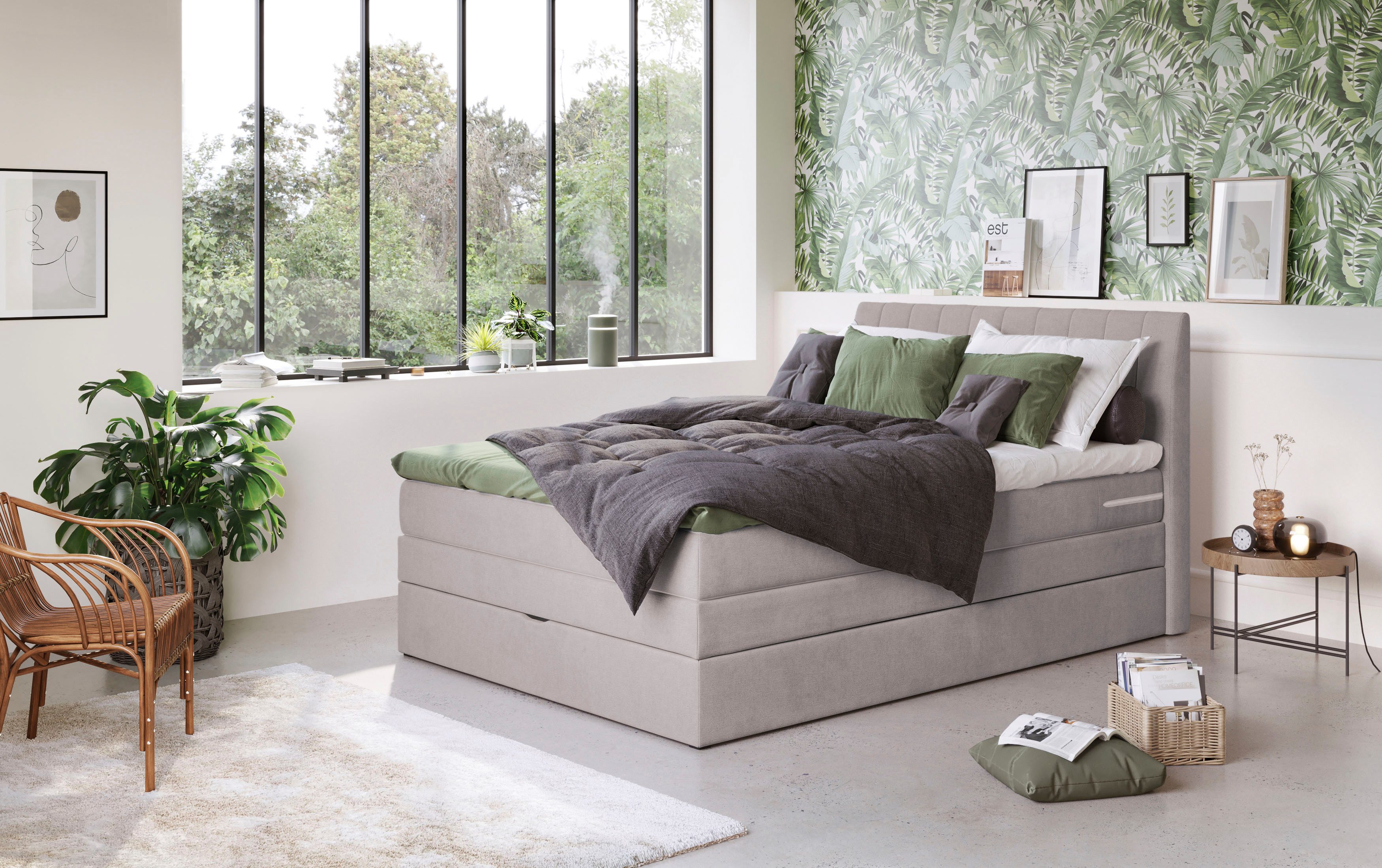 COTTA Boxspringbett Shark inkl. Bettkasten und Topper, erhältlich in den Breiten 140x200cm, 160x200cm und 180x200cm