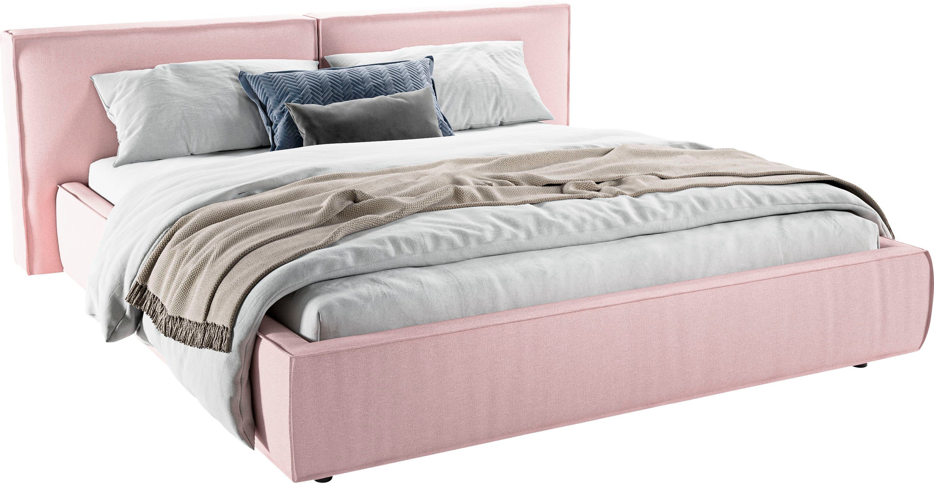 Home affaire Polsterbett Adrina mit Biesenoptik, Feincord und Luxus-Microfaser, bis 280kg, auch in Überlänge 220 cm, 4 Breiten bis 200cm