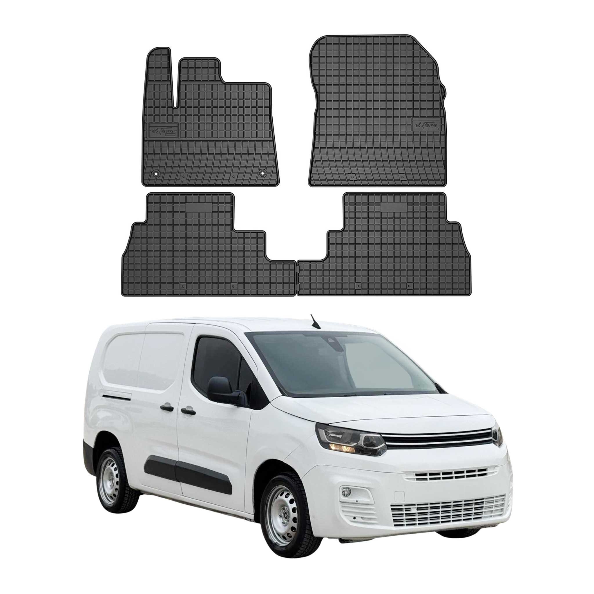 OMAC Auto-Fußmatten für Opel Combo 2018-2024 Gummimatten Schwarz 4 tlg (4 St), für Opel Combo 2018-2024 Opel Combo 2018-2024, Antirutsch,Wasserfest,Einfache Installation