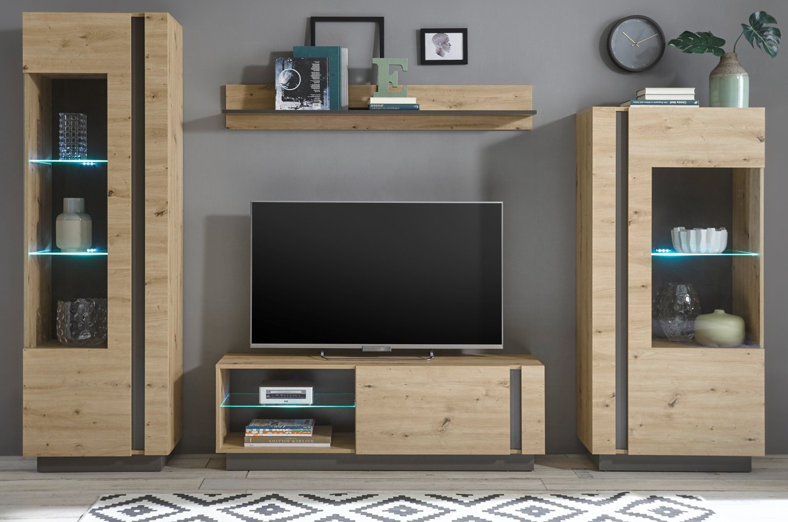 Furn.Design Wohnwand Louna, (Wohnzimmer Kombination 4-teilig, günstig online kaufen