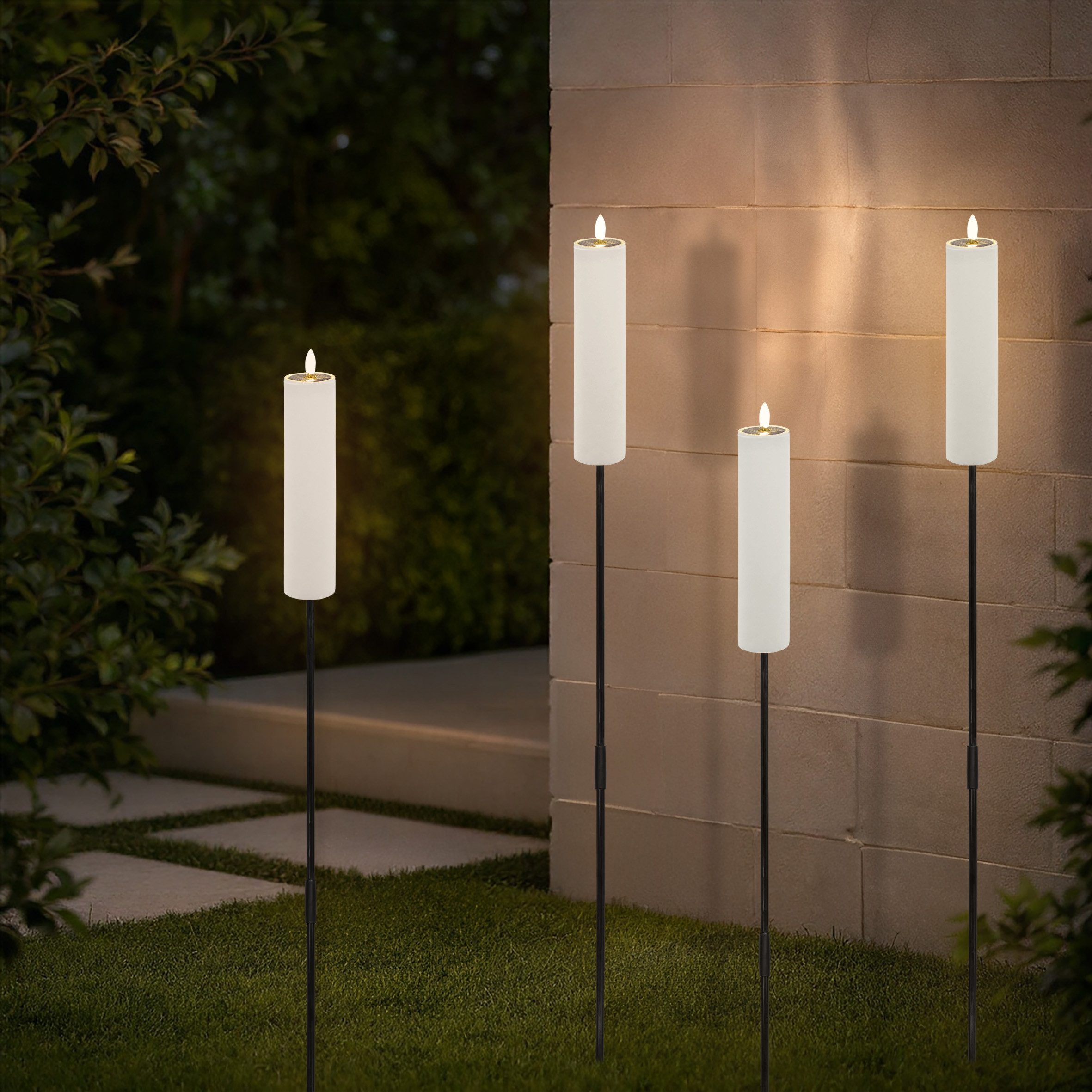 Spetebo LED-Kerze Solar Gartenfackel LED Kerze günstig online kaufen
