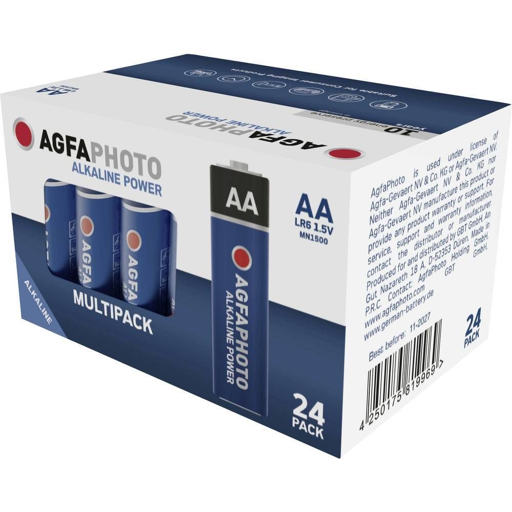 AgfaPhoto Alkaline Mignon-Batterien Power, 24er-Set 110-819969 Batterie