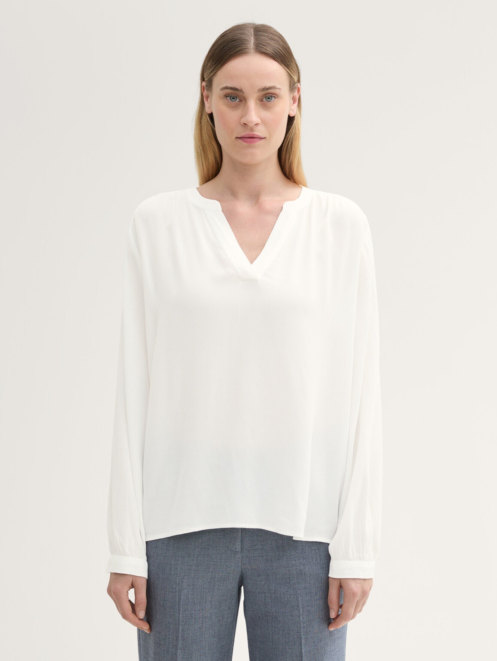 Langarmbluse Bluse mit LENZING™ ECOVERO™