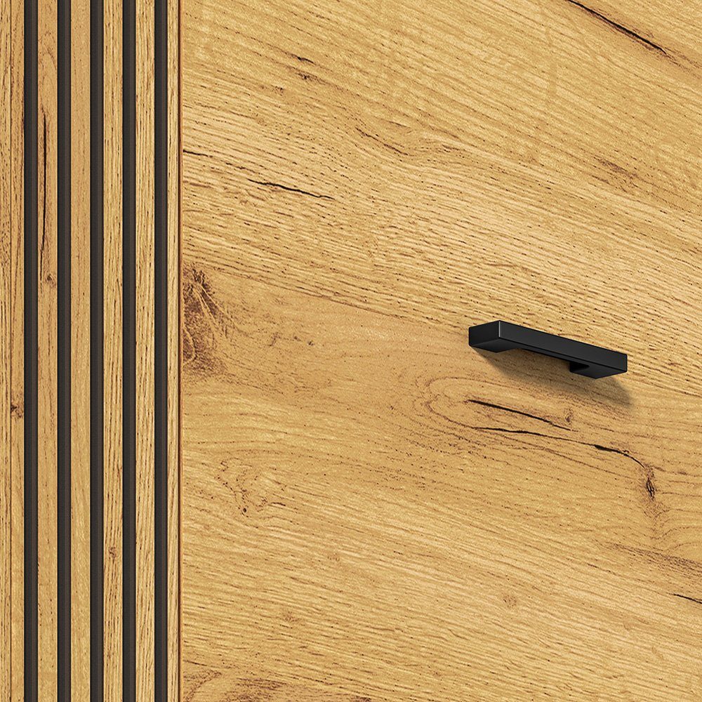 Lomadox Garderobenschrank VINICA-131 Gold Craft Eiche Nb., fühlbare Struktur, B/H/T: ca. 60/200/34 cm