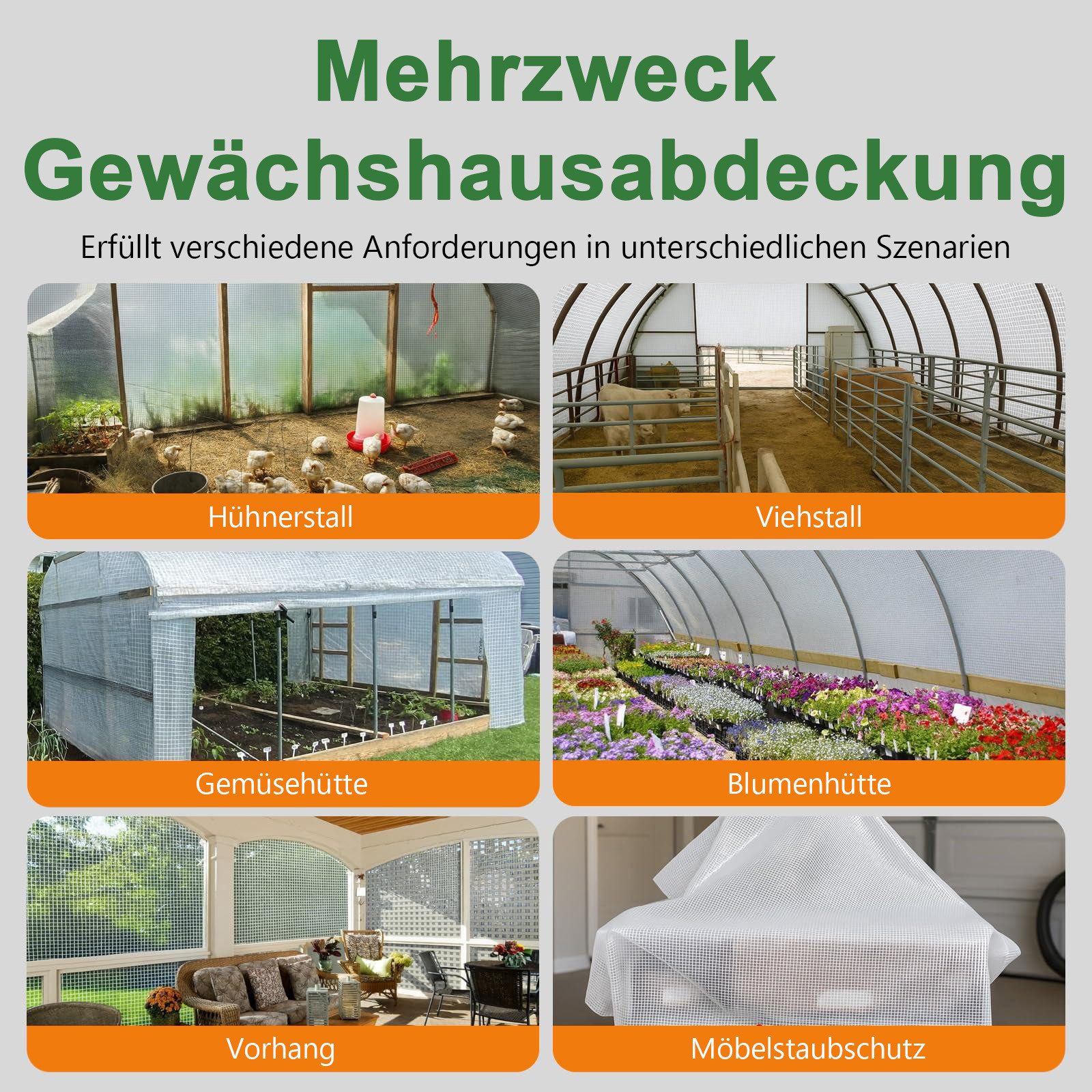 Rosnek Schutzplane Plane transparent mit Ösen wasserdicht wetterfest staubdicht, Regenschutz Balkon Abdeckplane für Garten Möbel Pflanzen
