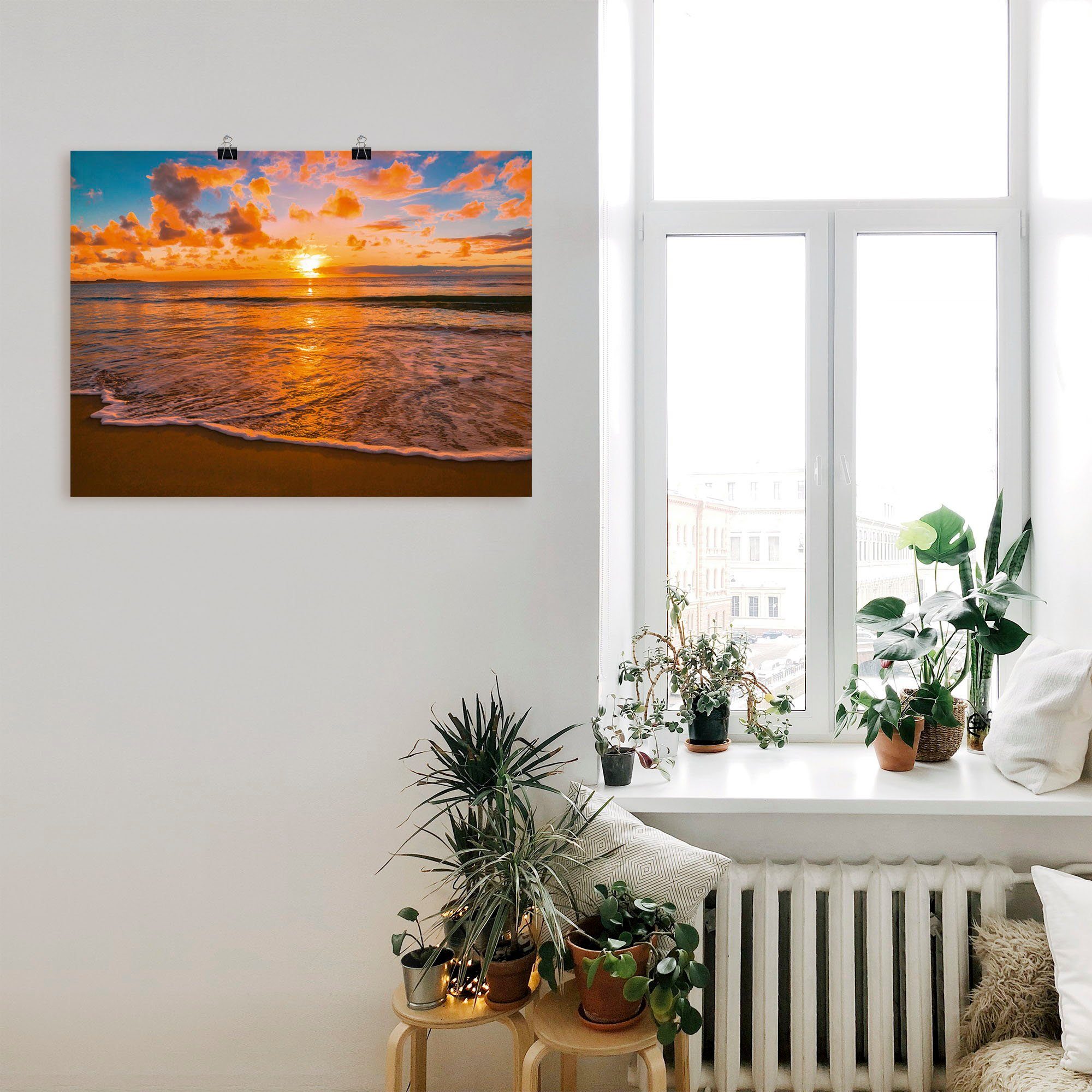 Artland Wandbild Sonnenuntergang am Strand, Sonnenaufgang günstig online kaufen