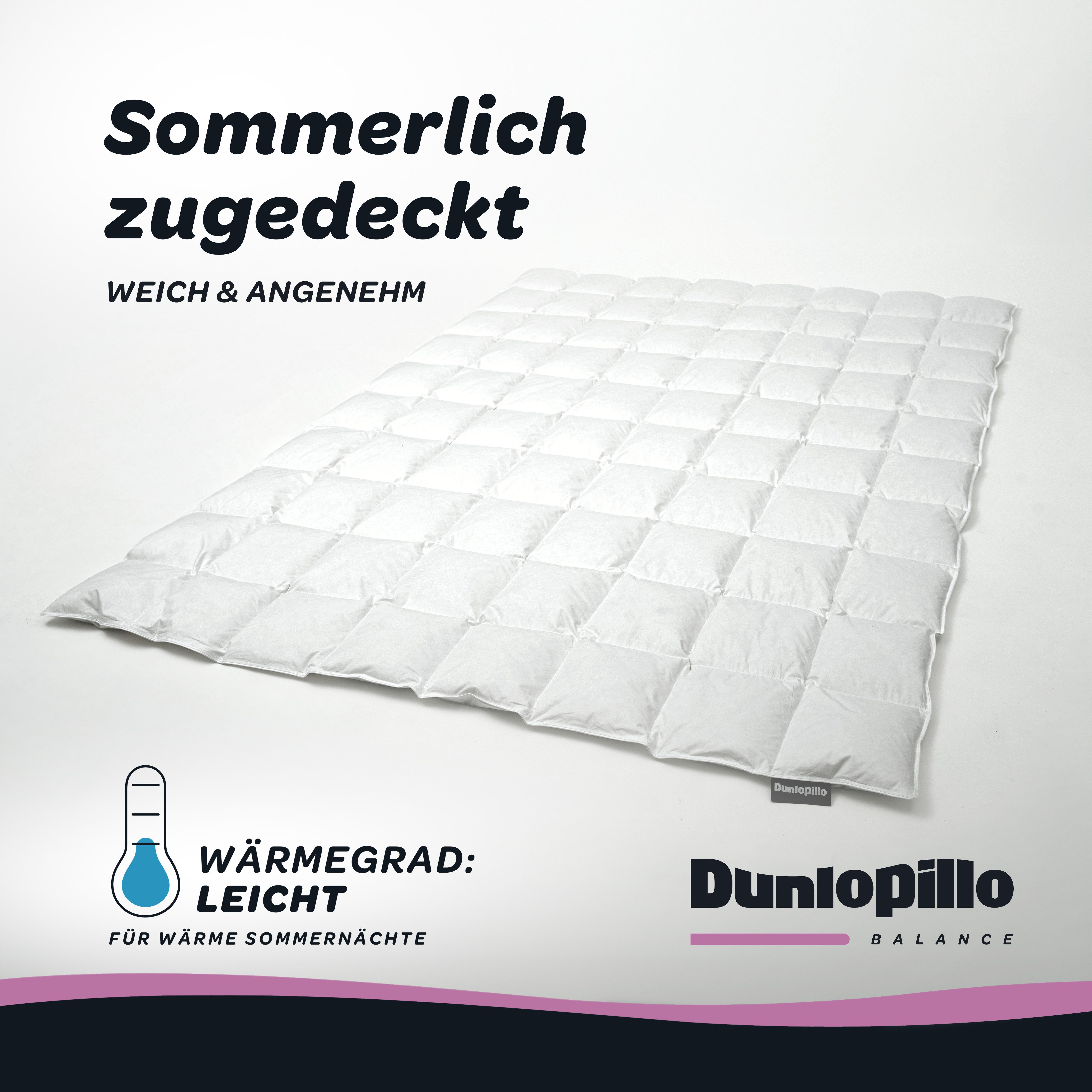 Dunlopillo Daunenbettdecke Balance, "NEUHEIT" Bettdecke in 135x200 cm & weitere Größen, Füllung: 90% Daunen & 10% Federn, Bezug: 100% Baumwolle, Hergestellt in Deutschland