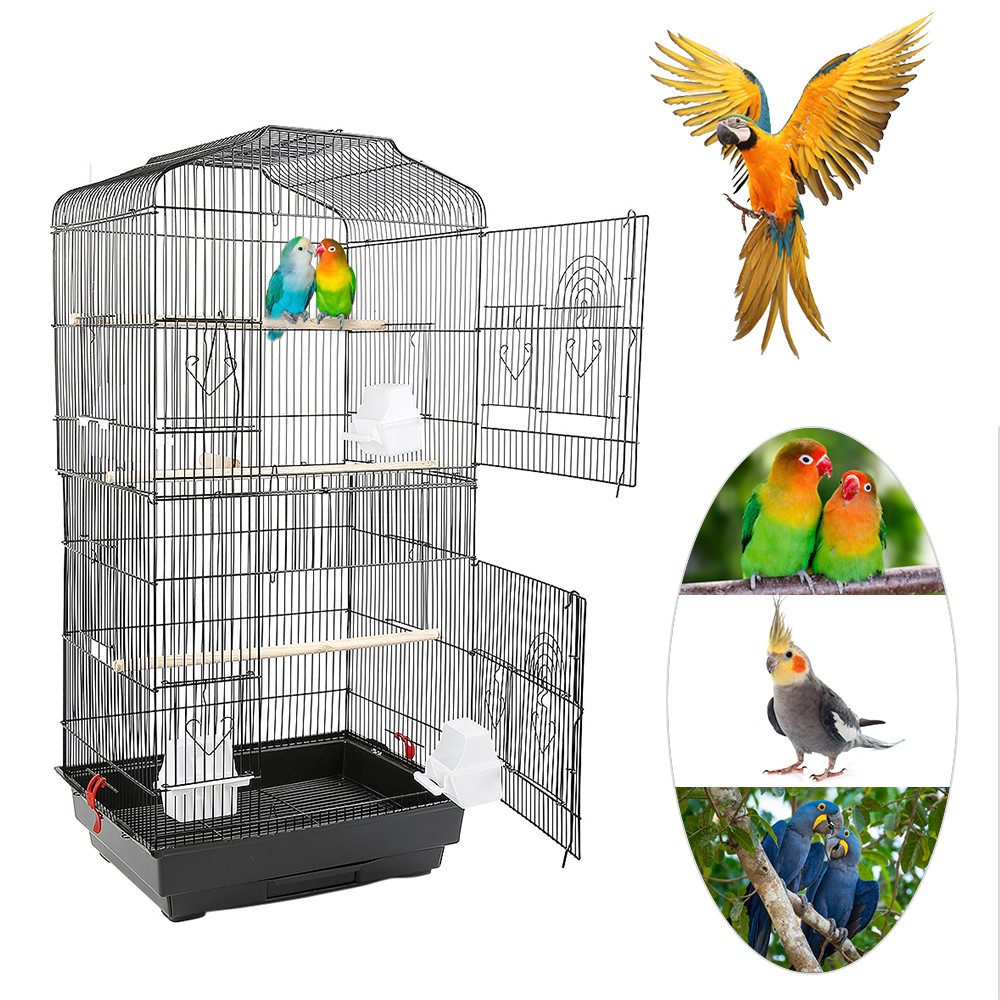 Vogelkäfig Vogelbauer Vogelvoliere Vogelhaus mit 3 Sitzstangen