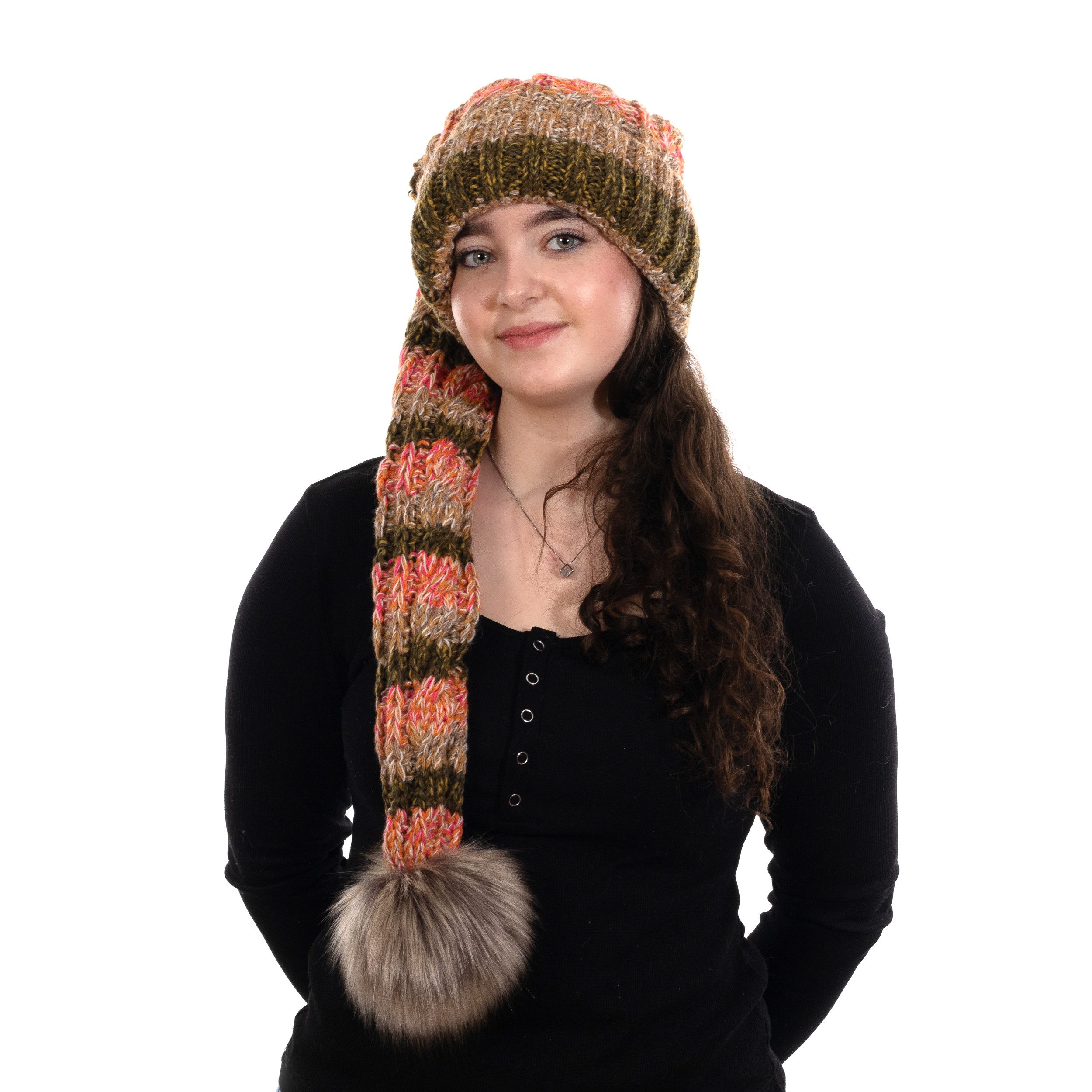 Strickmütze Birendy Beanie A114 Mütze Zipfelmütze Pudelmütze Wintermütze