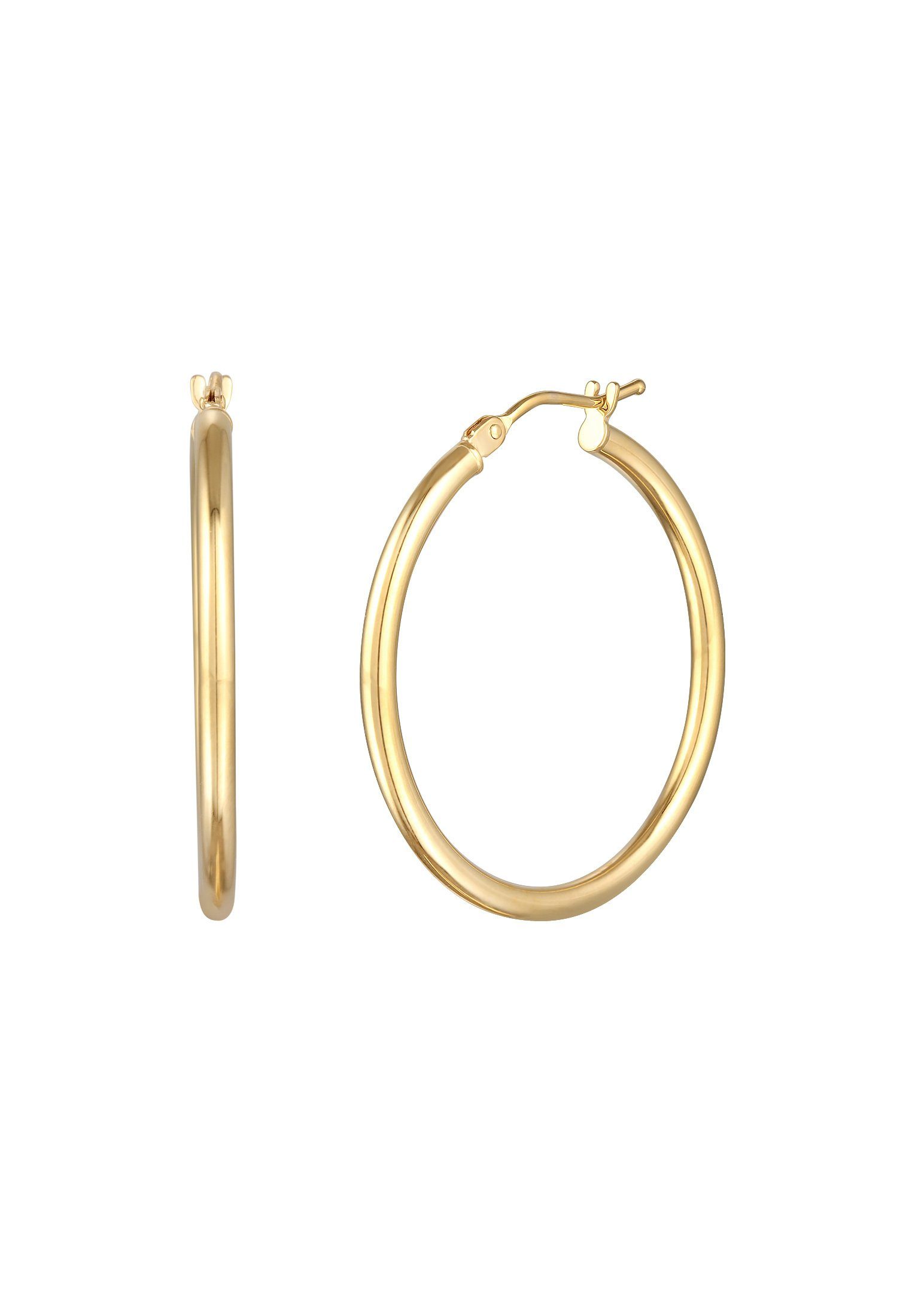 Elli Premium Paar Creolen Creolen Basic Bügelverschluss 375er Gelbgold günstig online kaufen