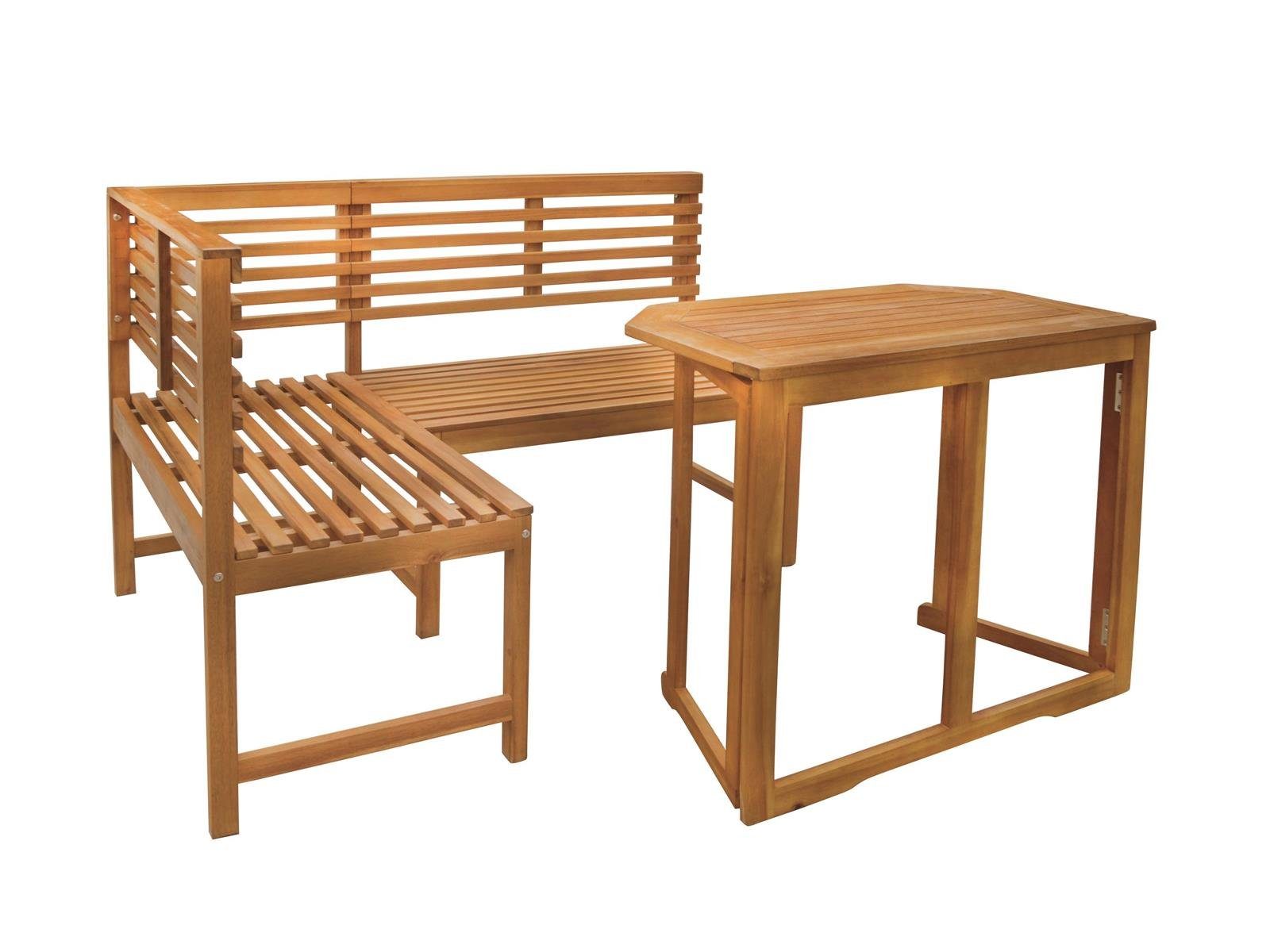 Alta platzsparend 3-tlg), Balkonset (Set, zusammenklappbar Tisch Balkonmöbel aus Akazienholz, bellavista Home&Garden® - Set