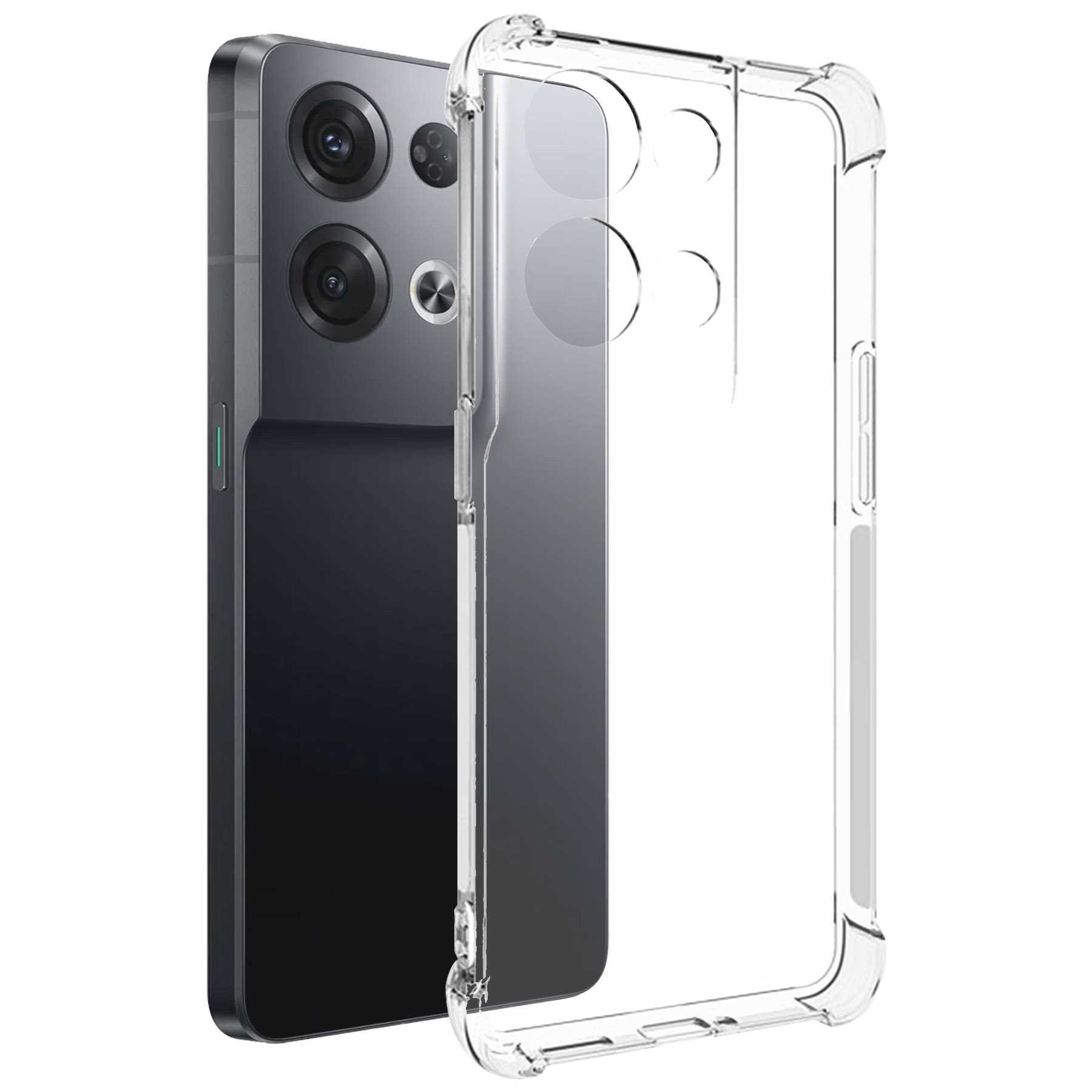 mtb more energy Smartphone-Hülle Clear Armor Case für Oppo Reno8 Pro 5G (6.62), Transparente TPU Schutzhülle Case Backcover mit Anti-Shock Verstärkung