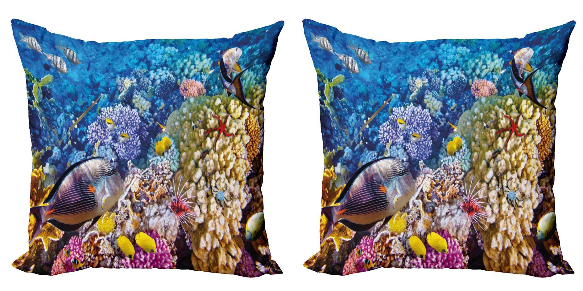 Kissenbezüge Modern Accent Doppelseitiger Digitaldruck, Abakuhaus (2 Stück), Fisch Ozean-Beauties
