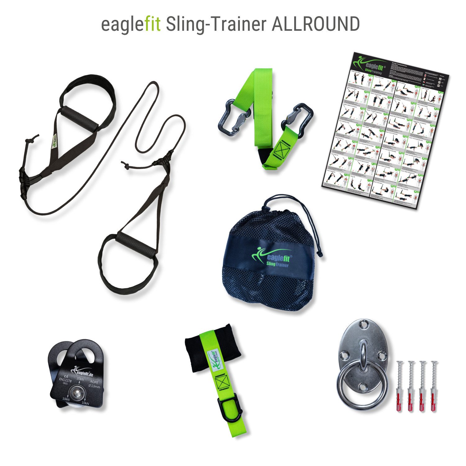 eaglefit® Schlingentrainer Sling Trainer ALLROUND, Sportgerät für zu Hause, Indoor & Outdoor